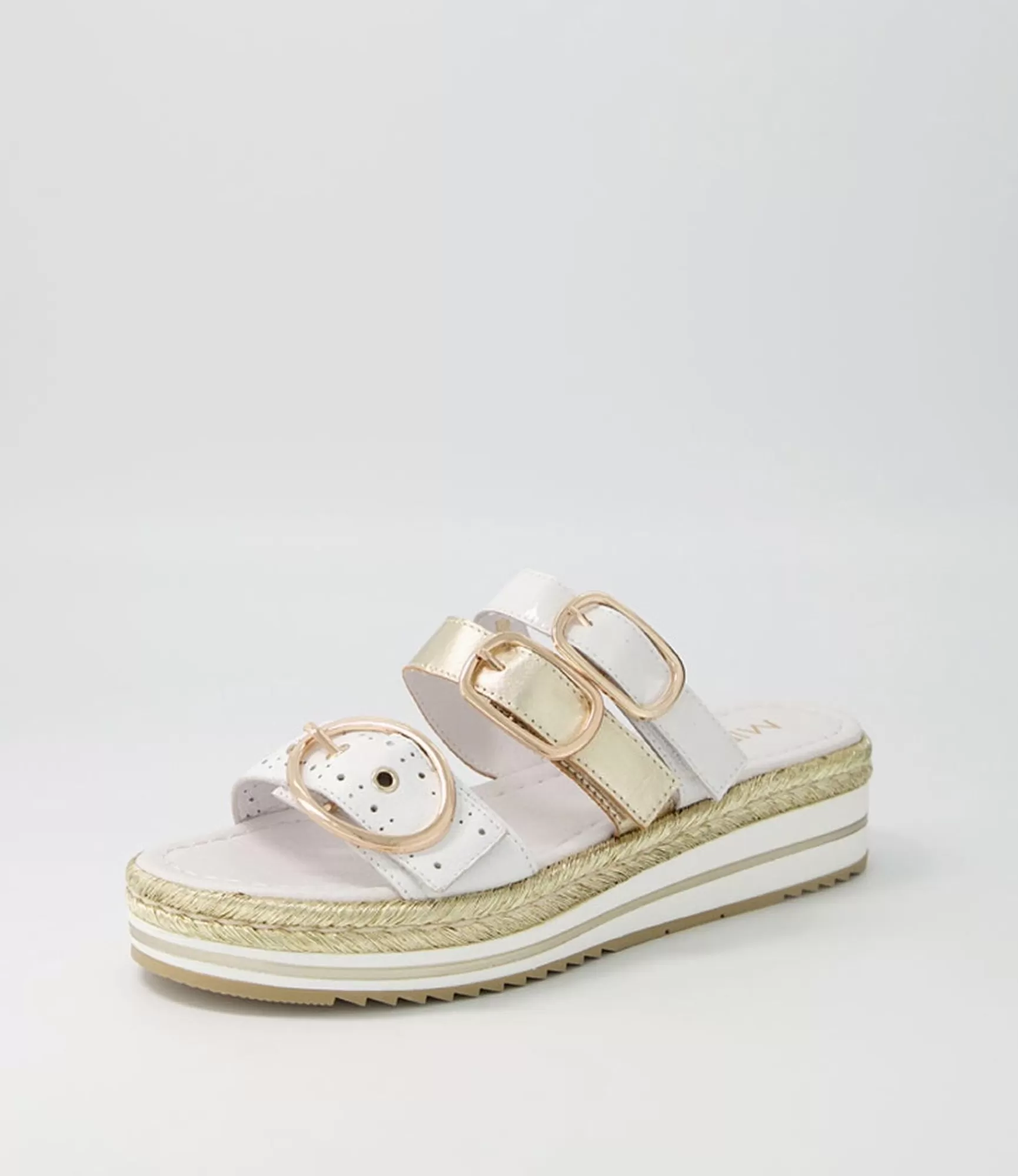 Clearance Midas Shoes Abba White Multi Slides