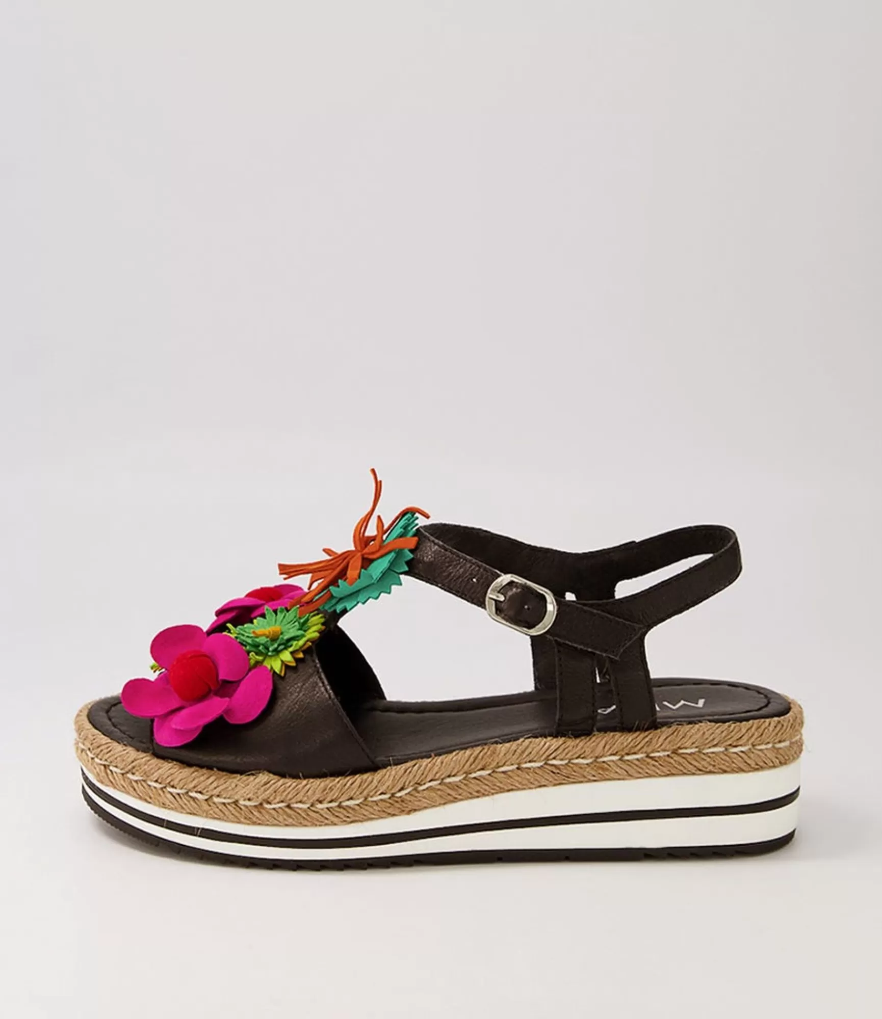 Store Midas Shoes Abello Black Multi Leather Sandals
