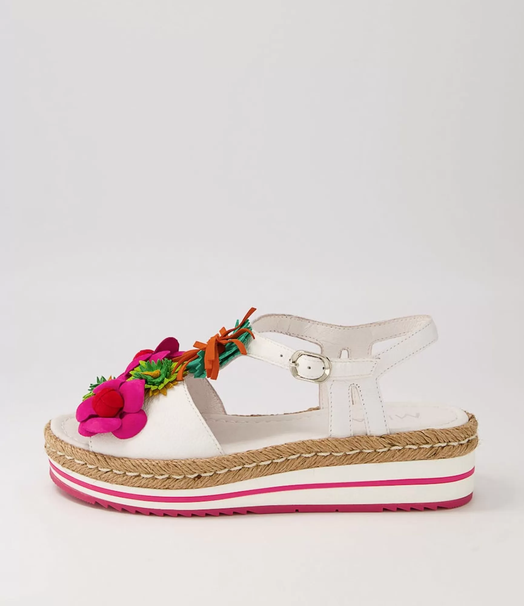 Sale Midas Shoes Abello White Multi Leather Sandals
