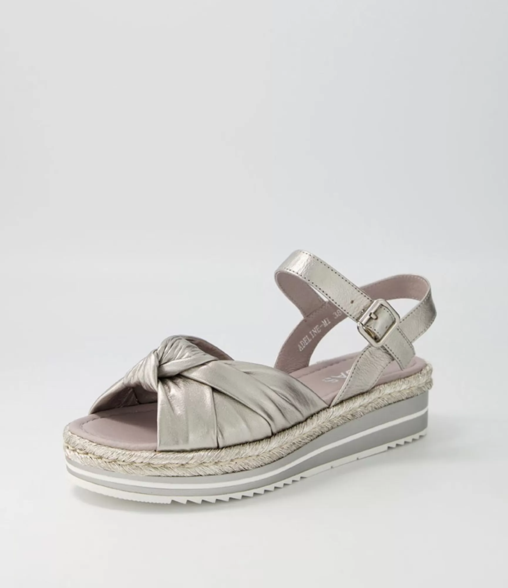 New Midas Shoes Adeline Argento Rope Leather Sandals