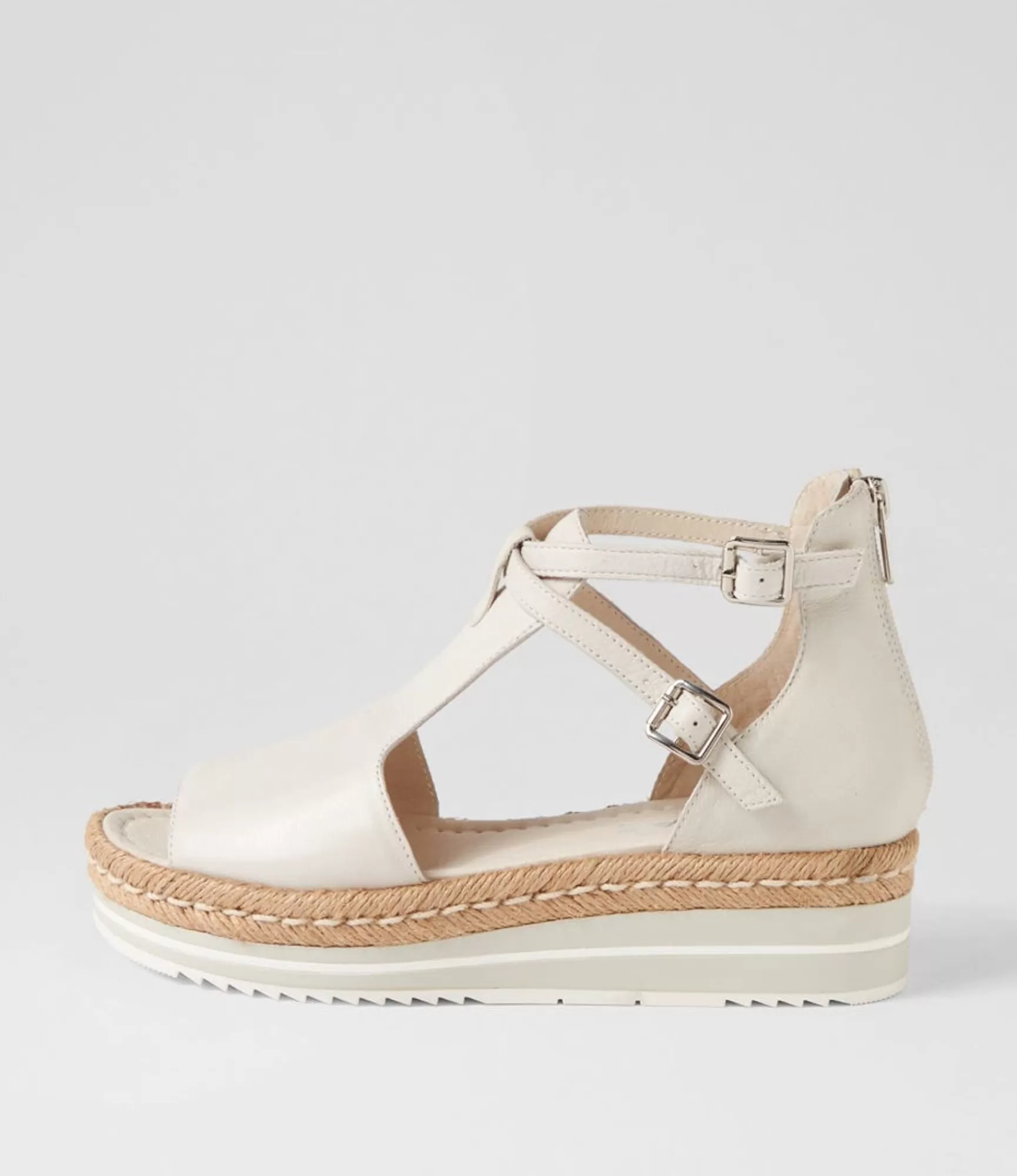 Clearance Midas Shoes Alexus Ivory Leather Sandals