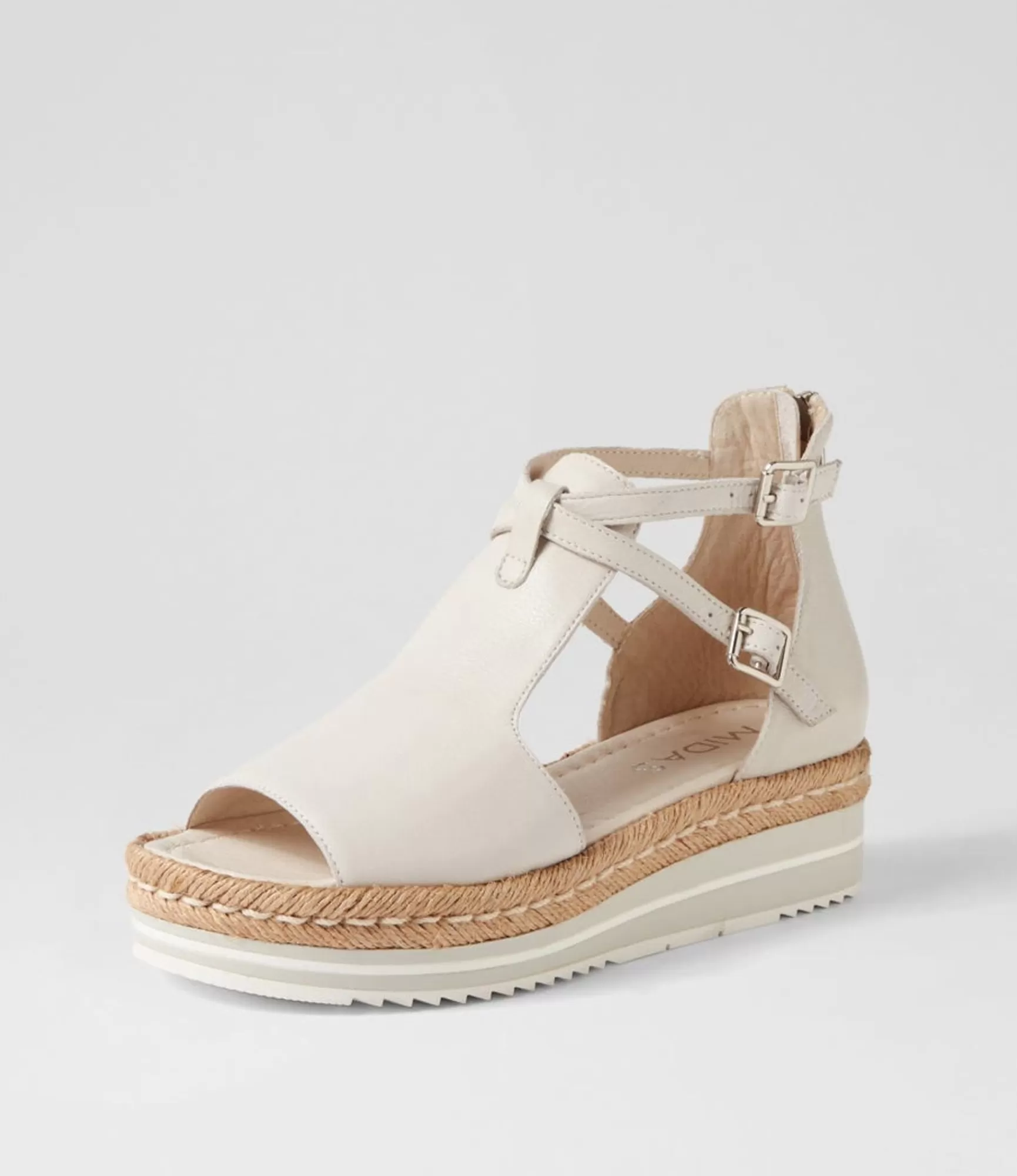 Clearance Midas Shoes Alexus Ivory Leather Sandals