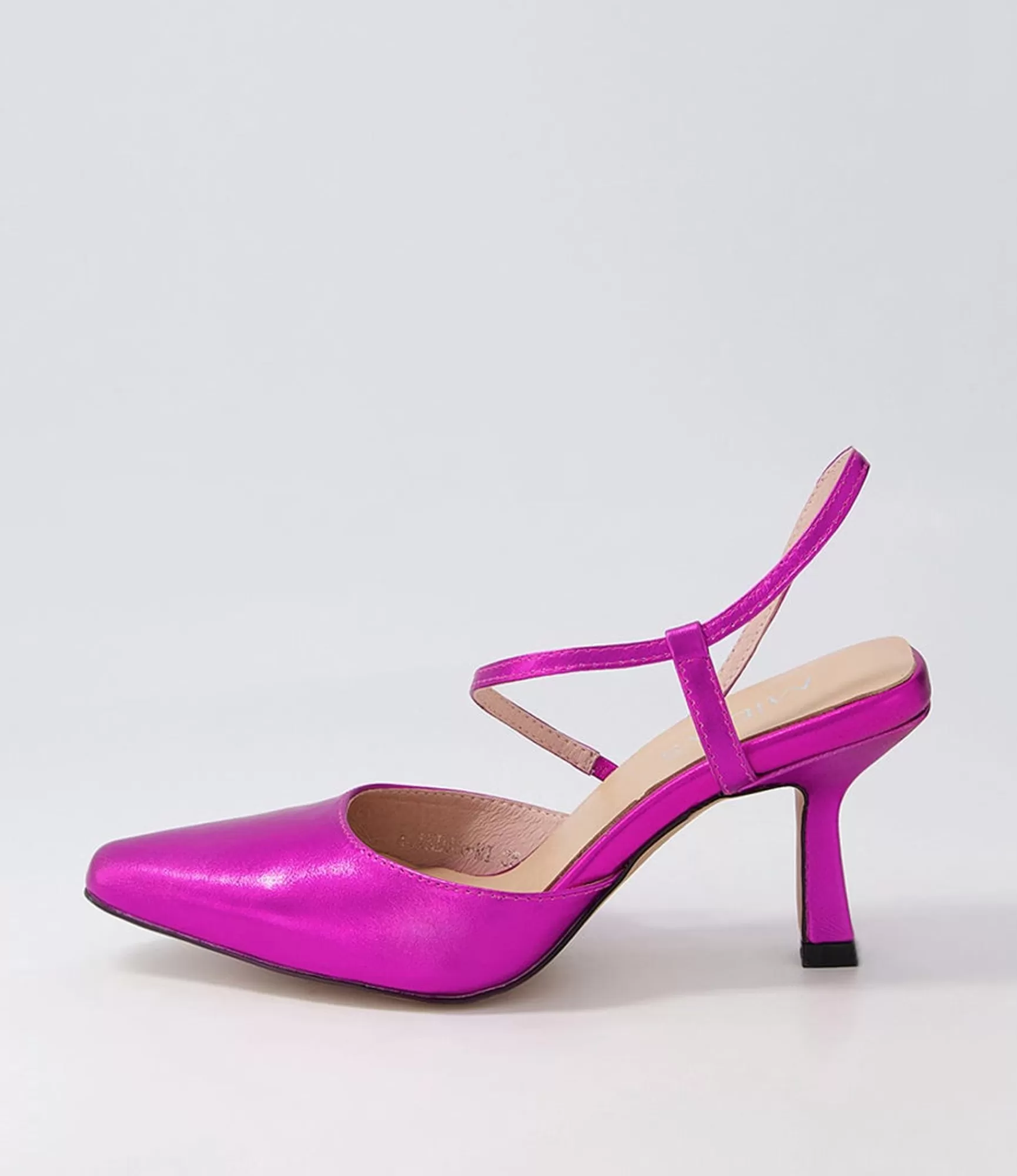 Cheap Midas Shoes Alindar Fuchsia Metallic Leather Pump Heels