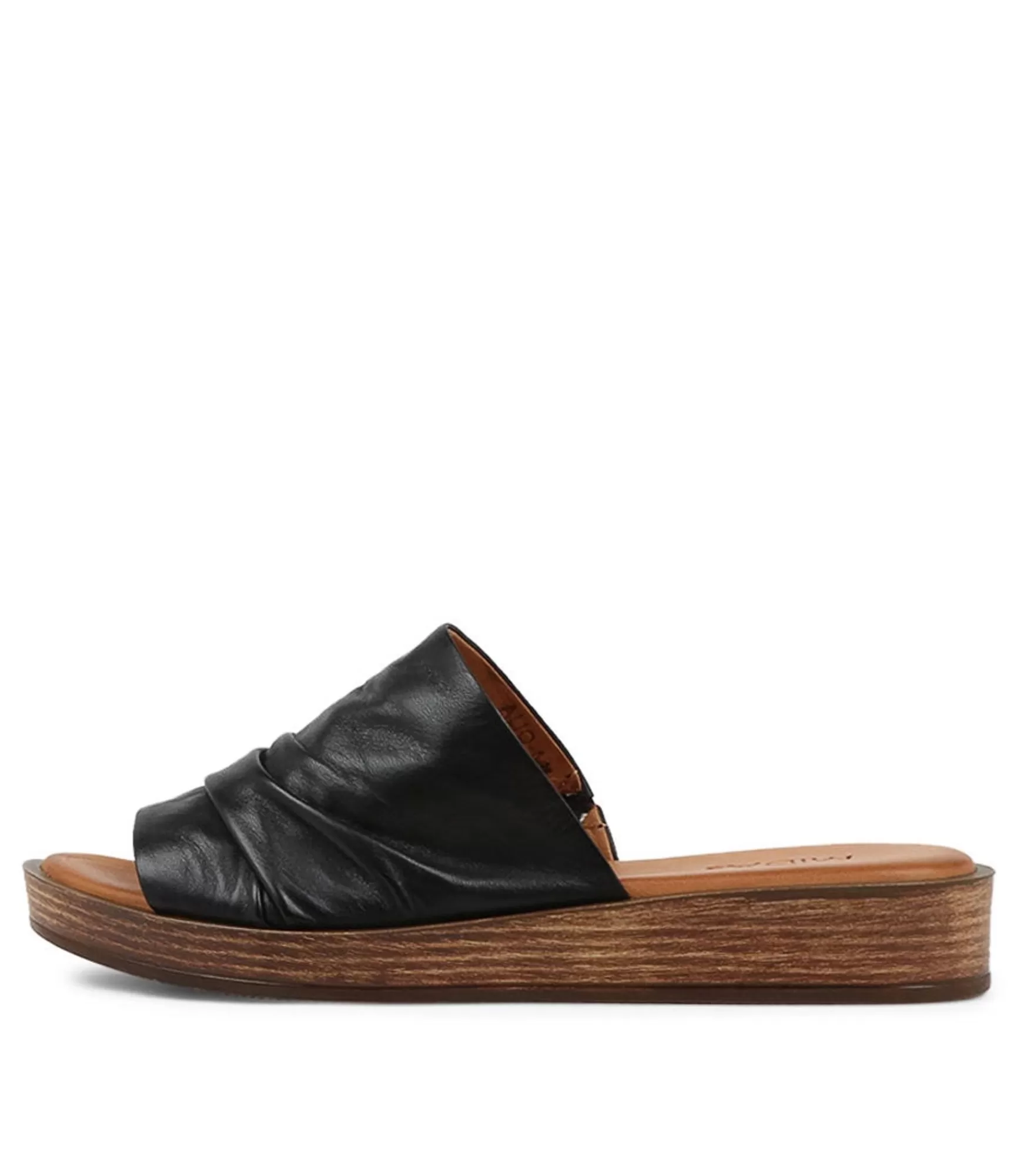 Cheap Midas Shoes Alio Black Leather Slides Ns