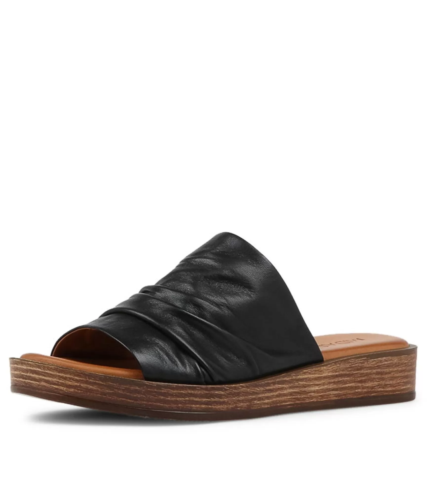 Cheap Midas Shoes Alio Black Leather Slides Ns