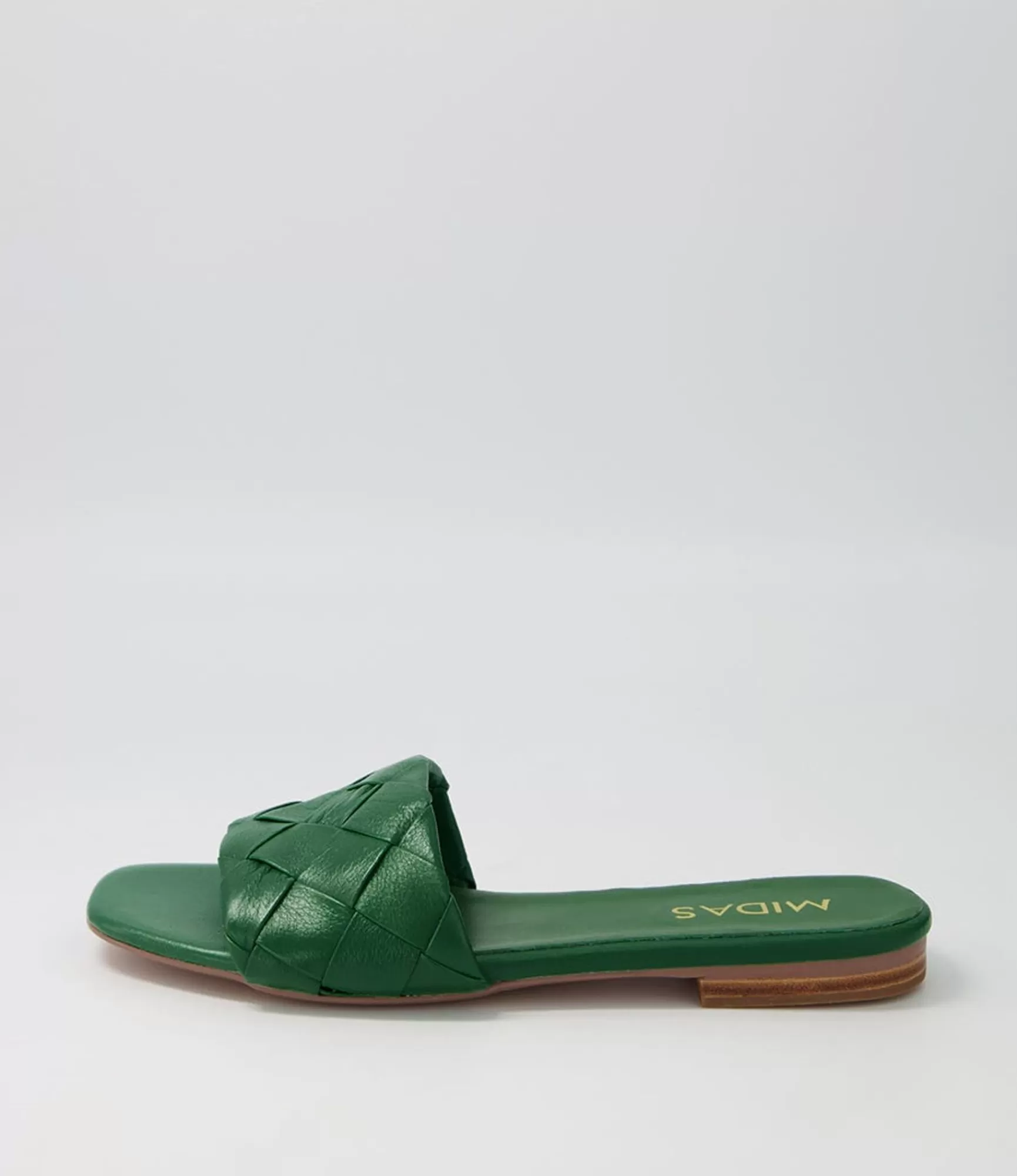 Online Midas Shoes Allday Bright Green Leather Slides