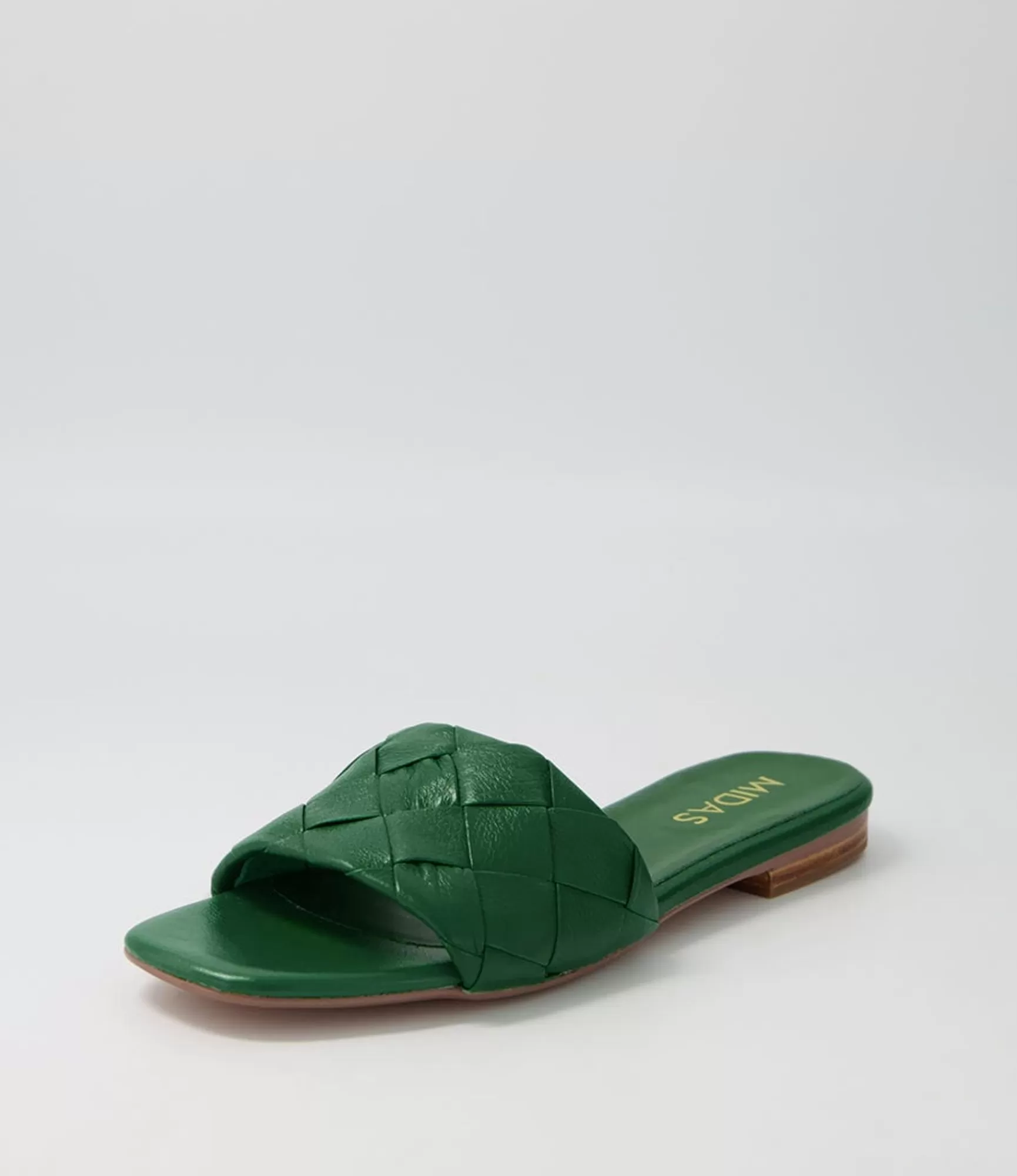 Online Midas Shoes Allday Bright Green Leather Slides