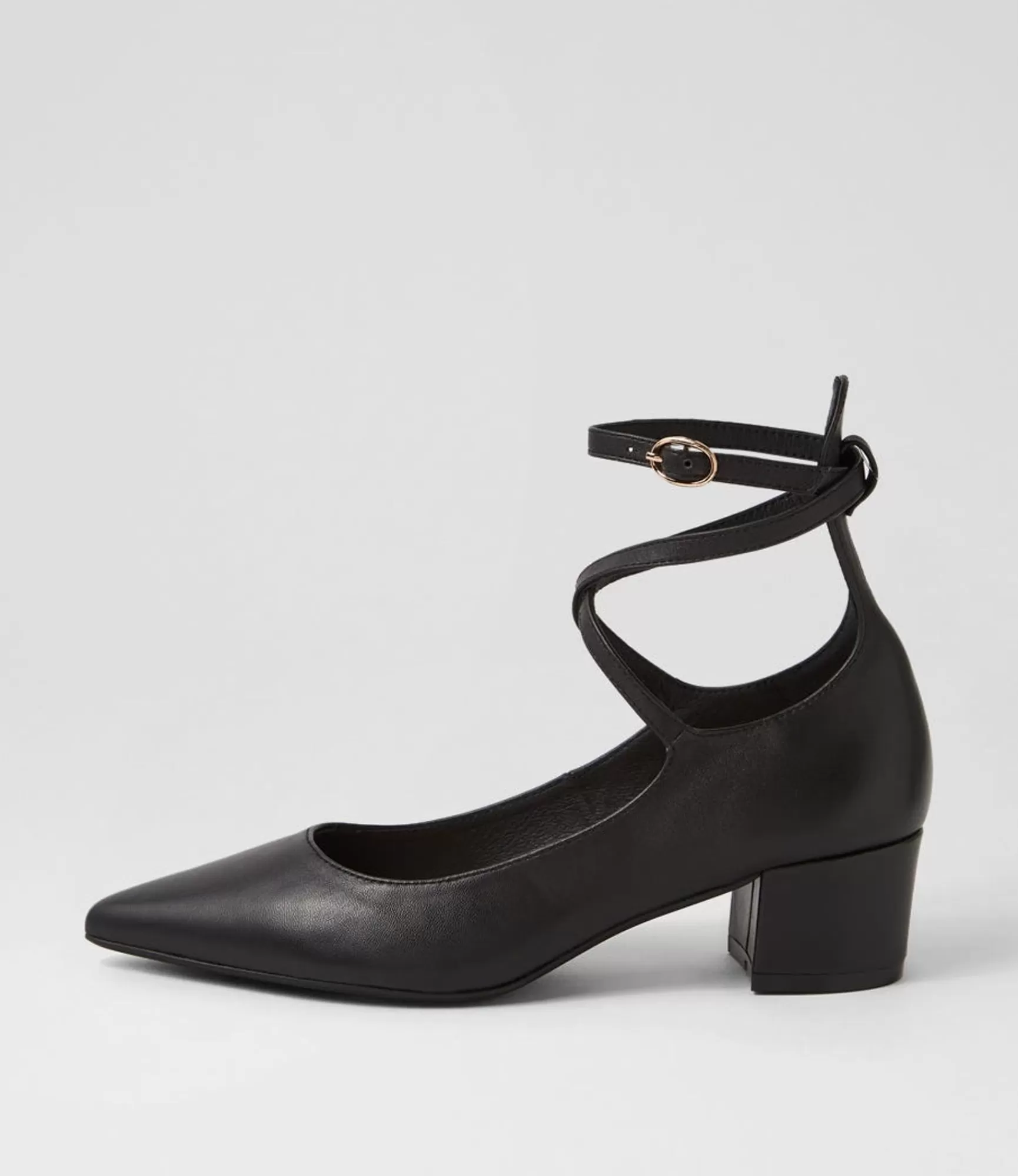 Discount Midas Shoes Alyiahe Black Leather Heels