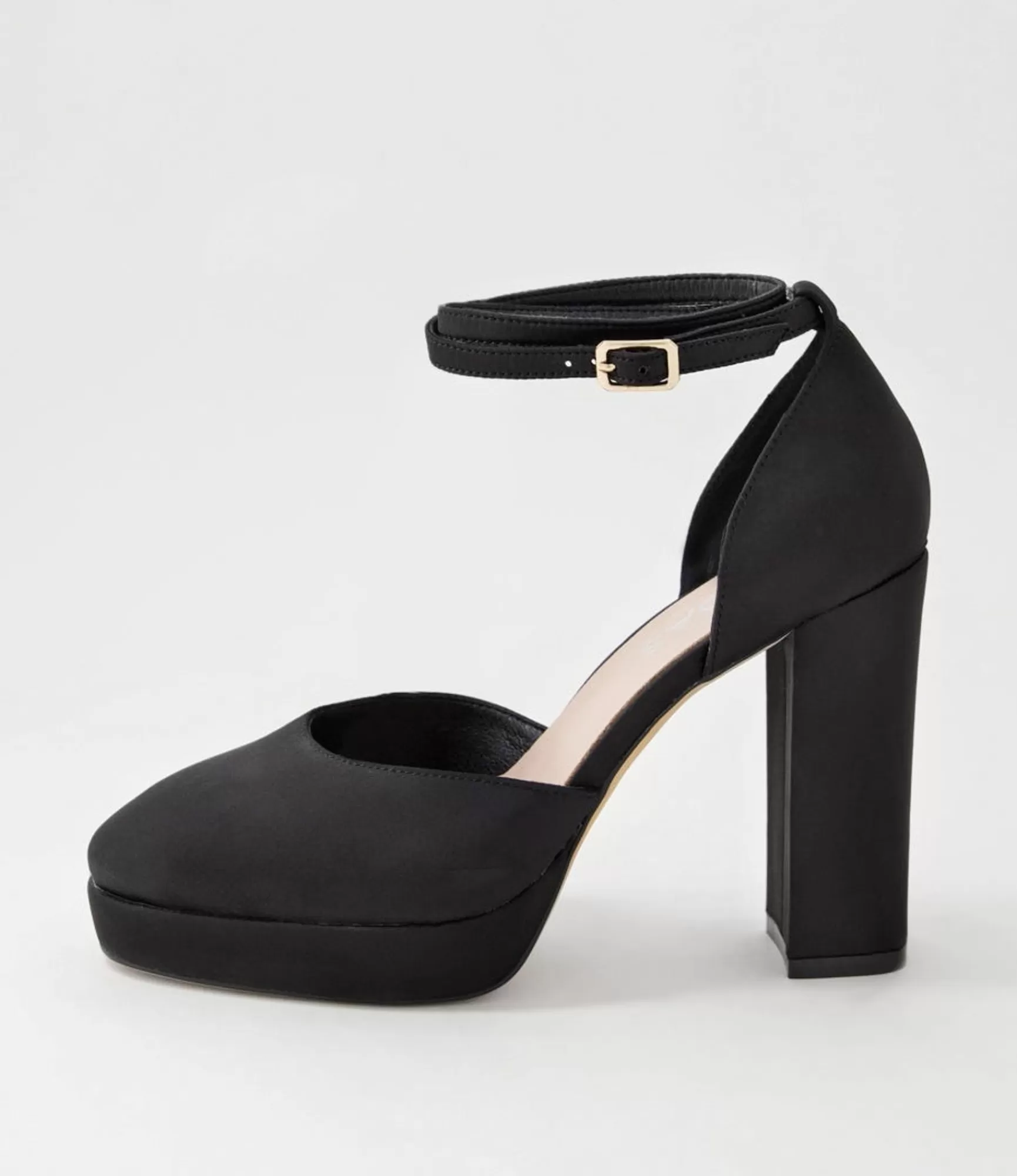 Sale Midas Shoes Amba Black Satin Mary Jane Heels