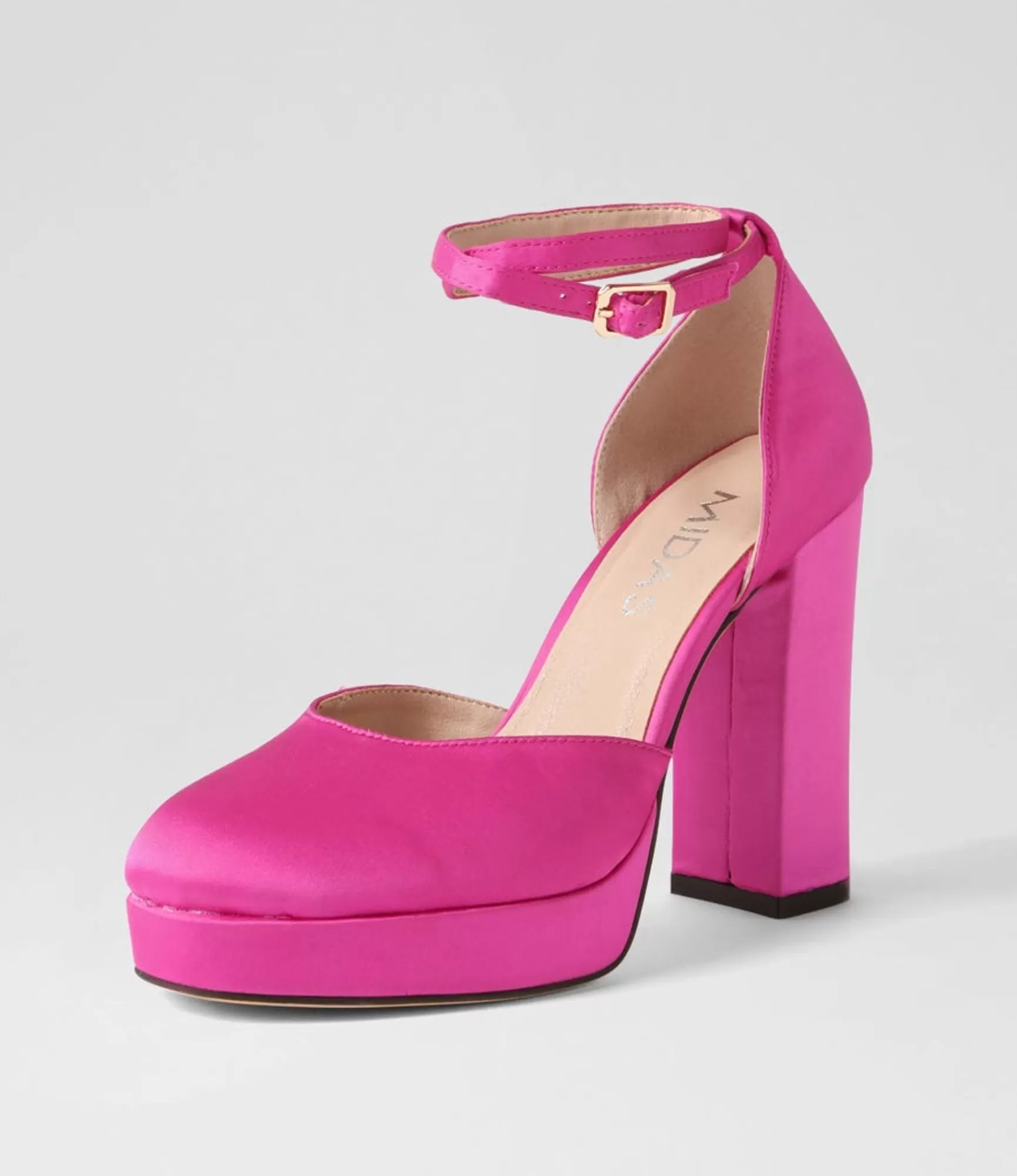 Flash Sale Midas Shoes Amba Fuchsia Satin Mary Jane Heels