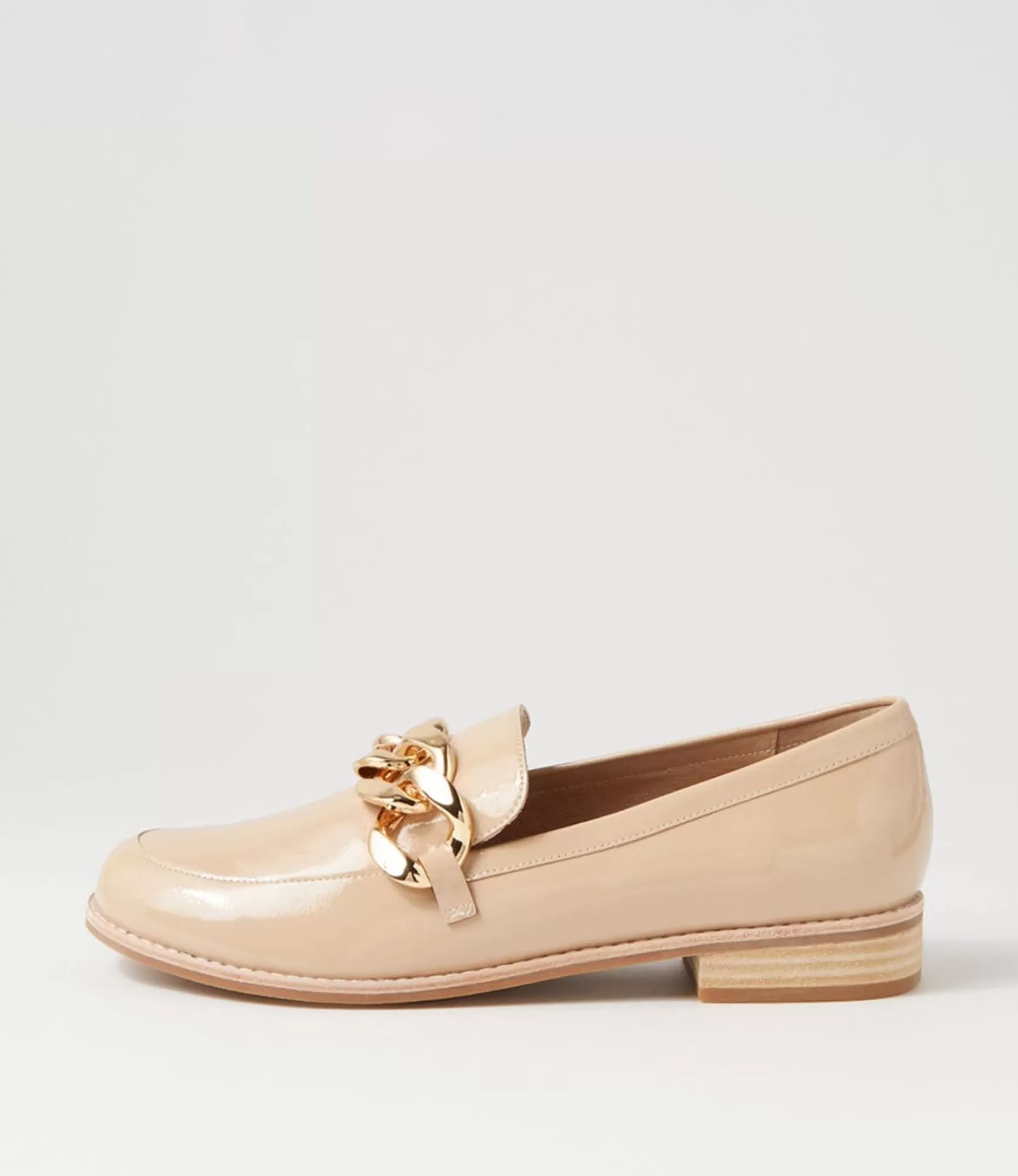 Hot Midas Shoes Ampari Latte Patent Leather Loafers