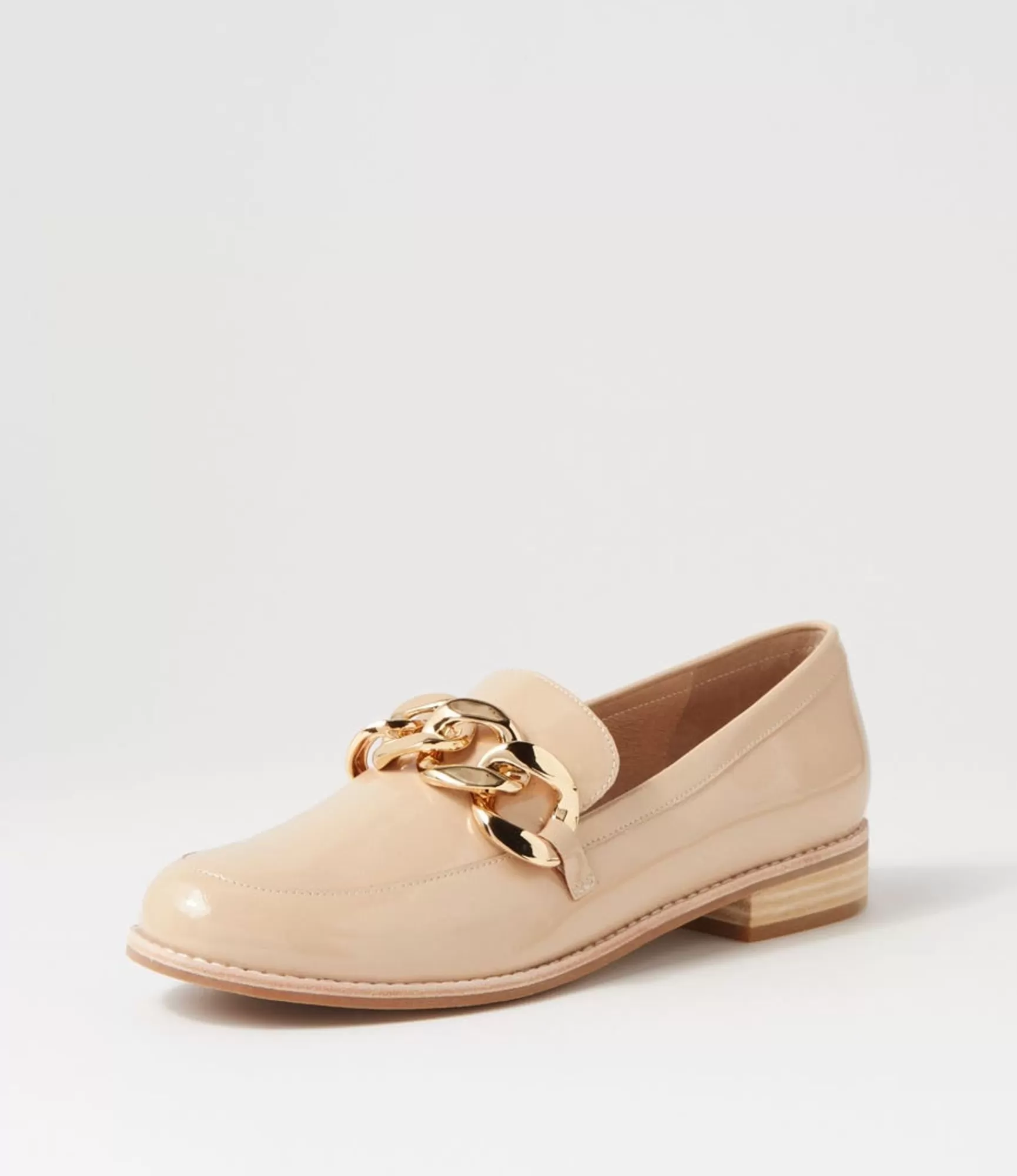 Hot Midas Shoes Ampari Latte Patent Leather Loafers