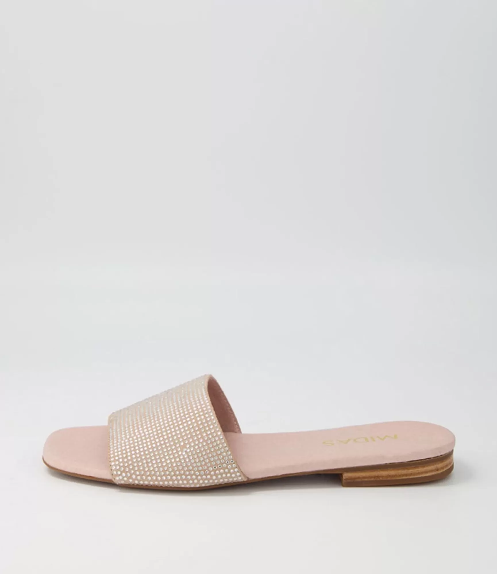 Sale Midas Shoes Aparti Silver Nude Jewels Suede Slides