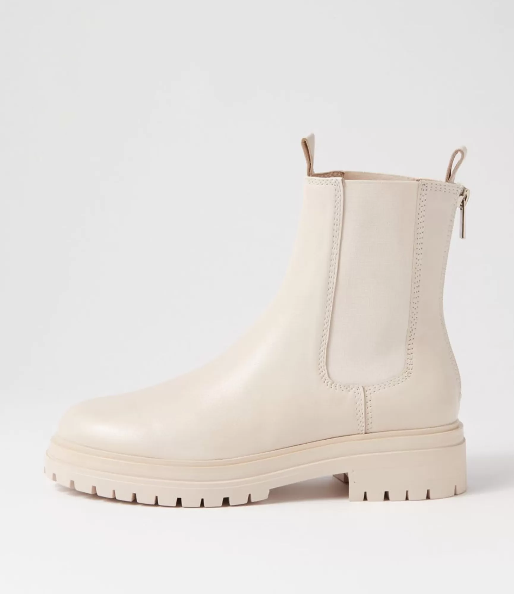 Hot Midas Shoes Apparent Cream Leather Chelsea Boots