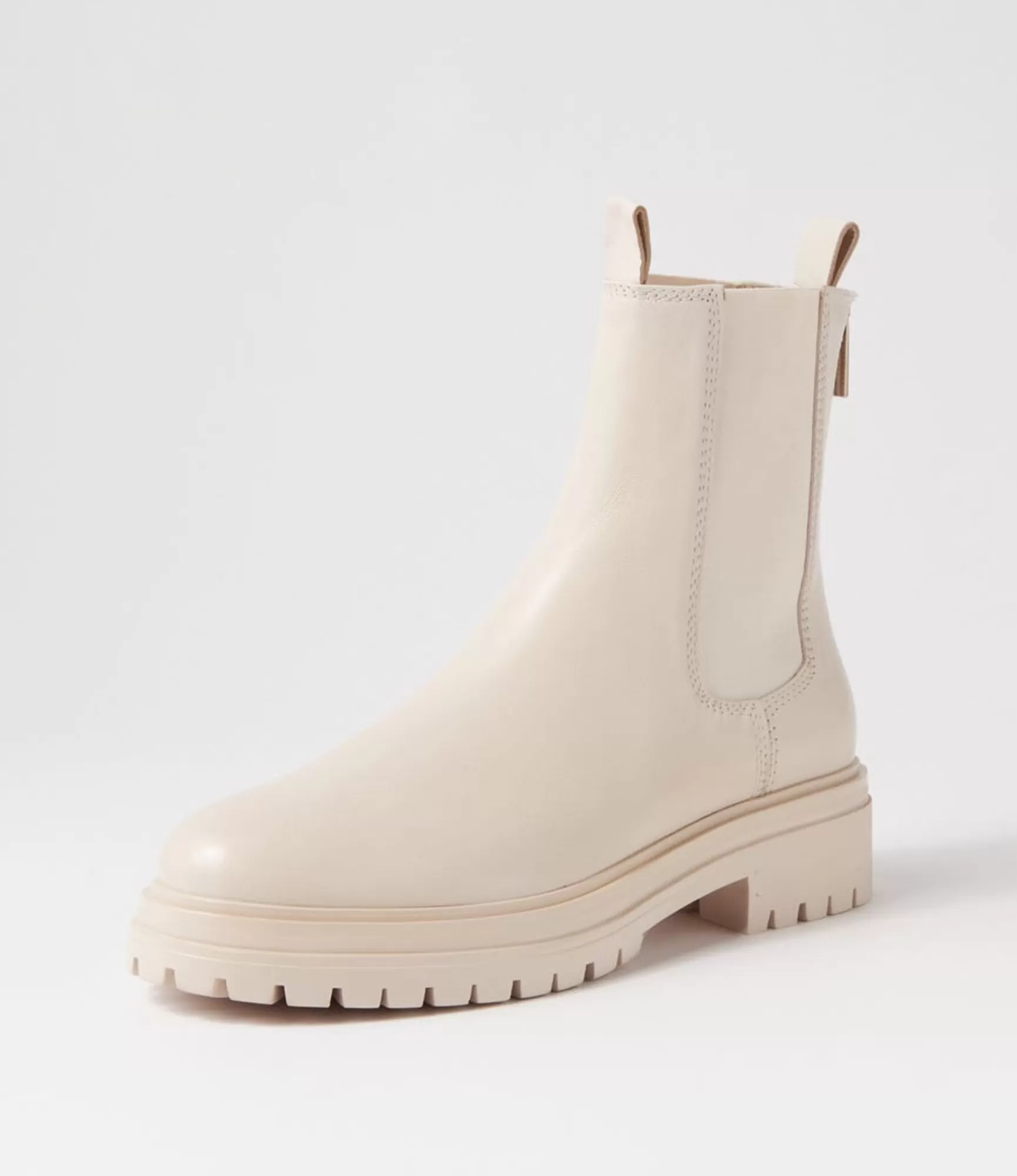 Hot Midas Shoes Apparent Cream Leather Chelsea Boots