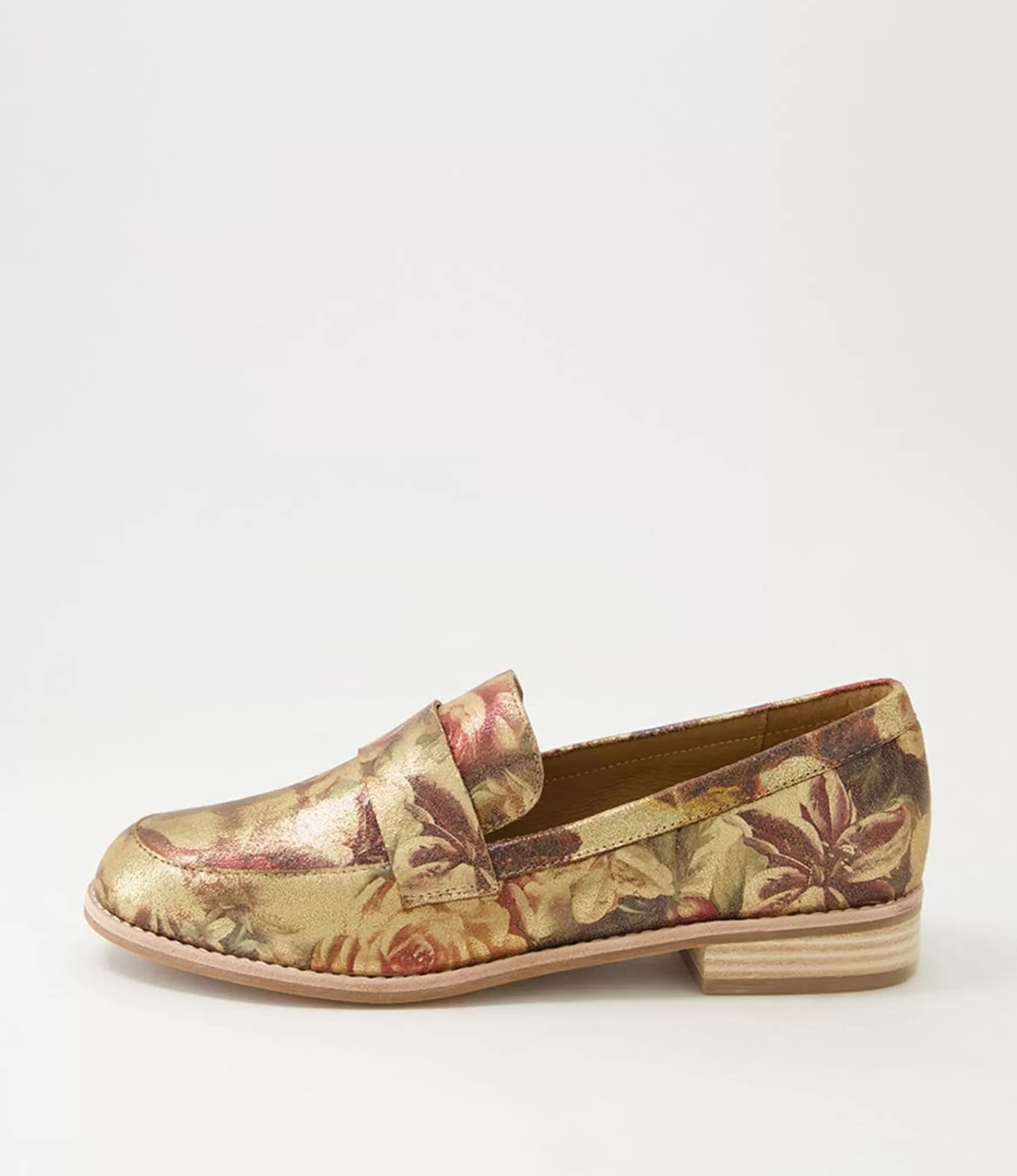 Online Midas Shoes Aqueen Vintage Metal Floral Leather Loafers