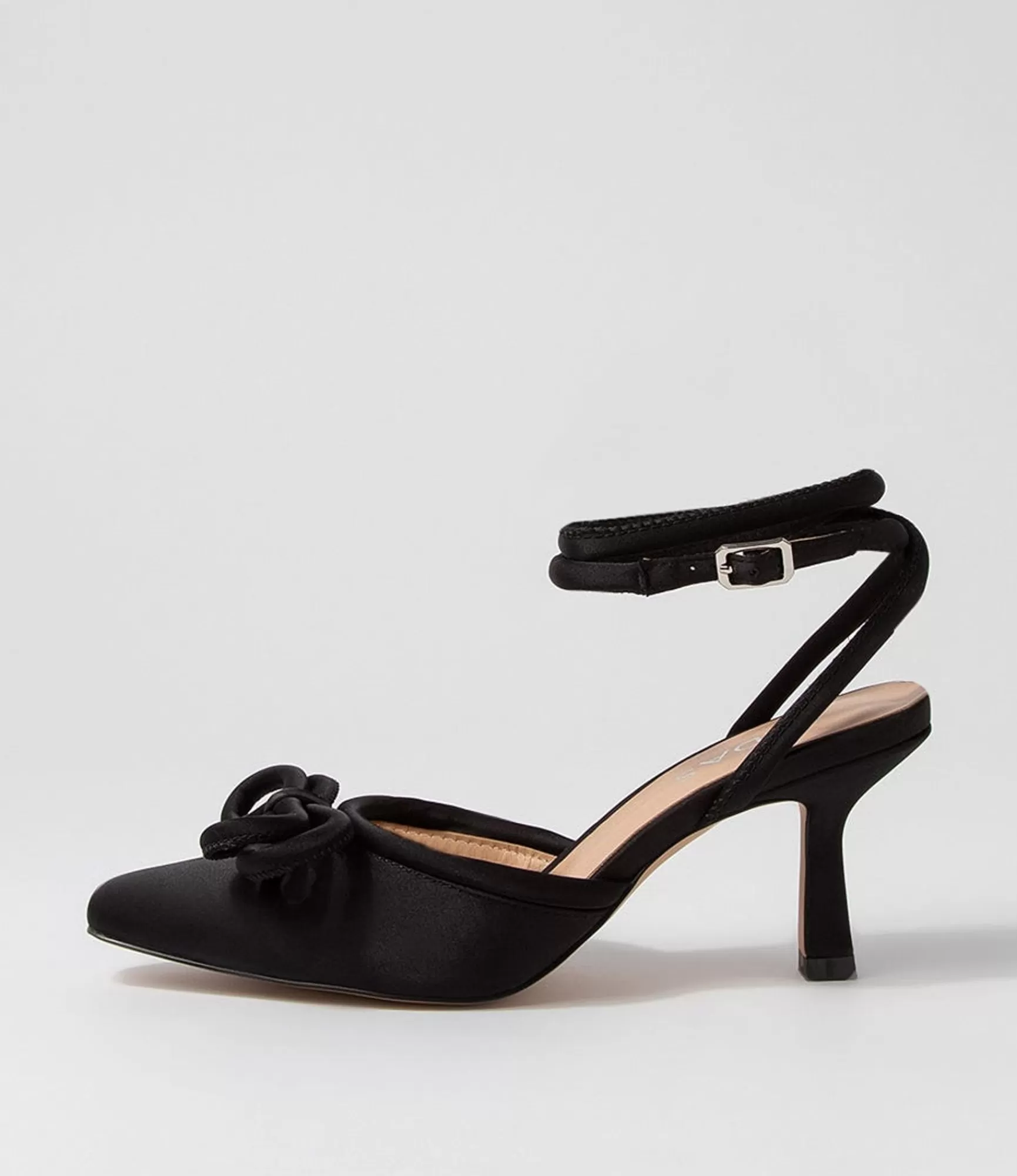 Discount Midas Shoes Arabell Black Satin Heels