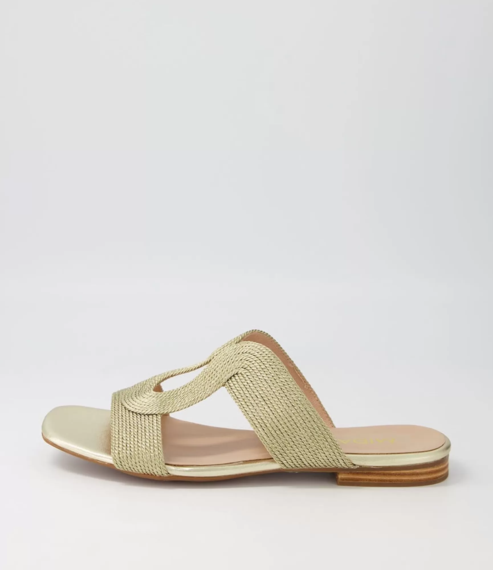 Fashion Midas Shoes Arden Gold Rope Leather Slides