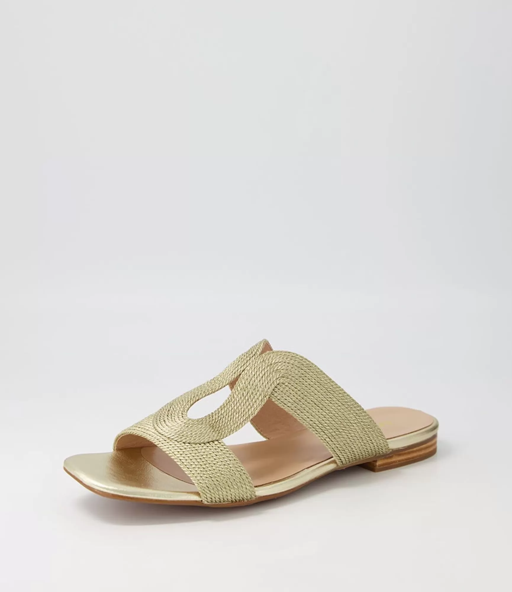 Fashion Midas Shoes Arden Gold Rope Leather Slides