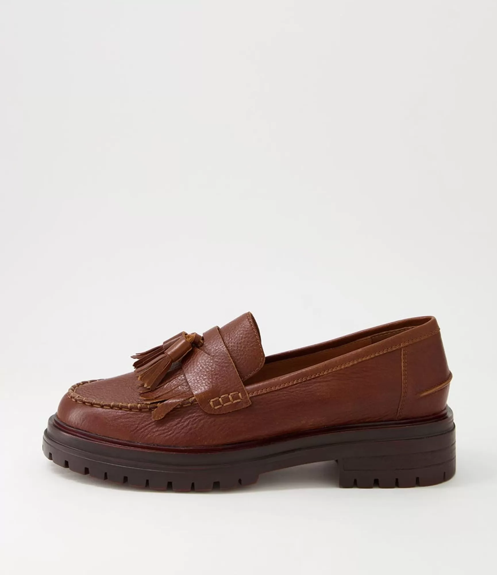 Hot Midas Shoes Arren Tan Brown Vintage Leather Loafers