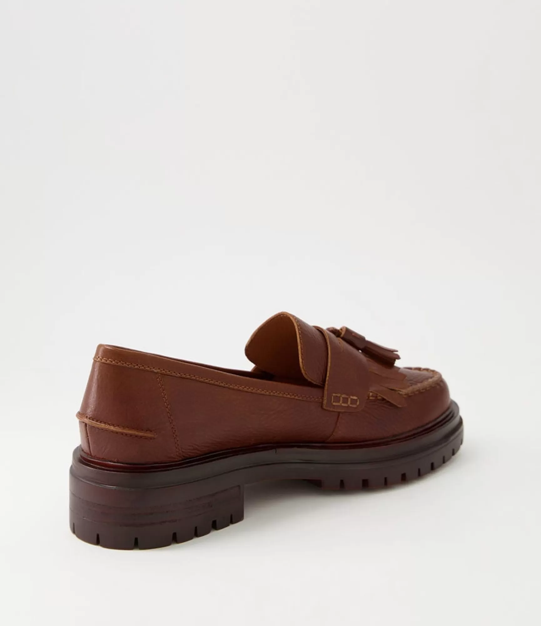 Hot Midas Shoes Arren Tan Brown Vintage Leather Loafers
