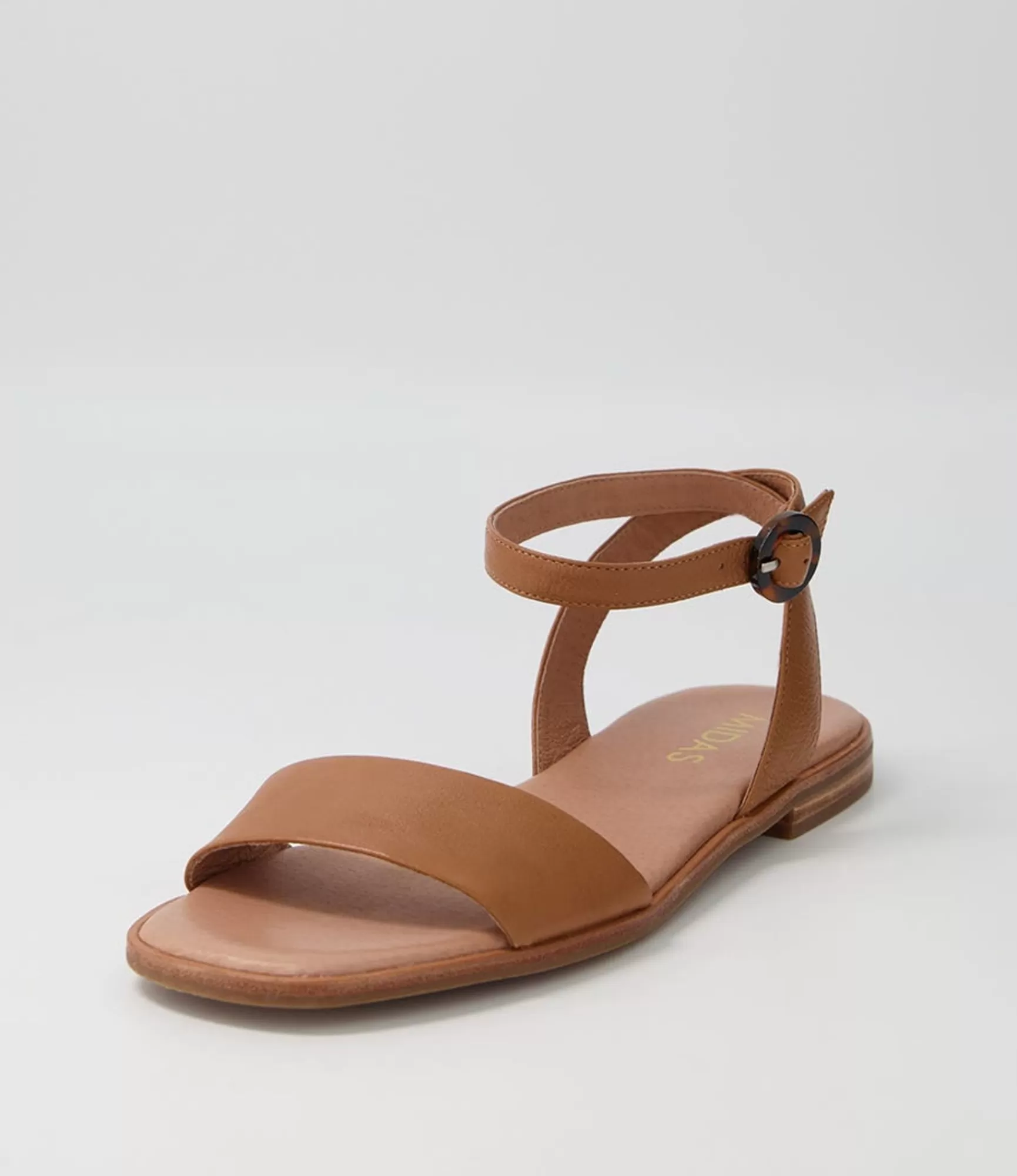 Hot Midas Shoes Atila Dark Tan Leather Sandals