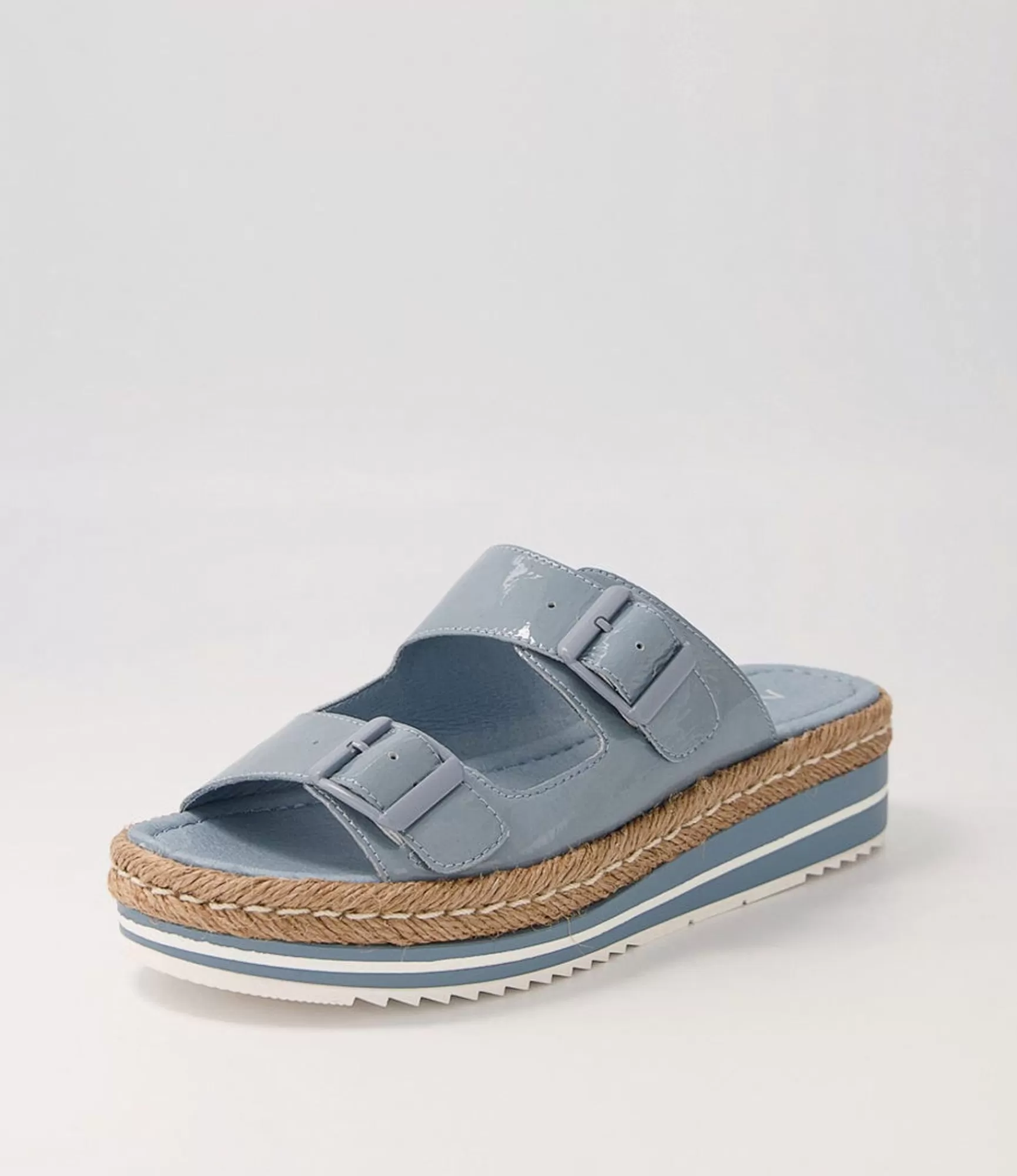 Sale Midas Shoes Axil Denim Patent Leather Slides