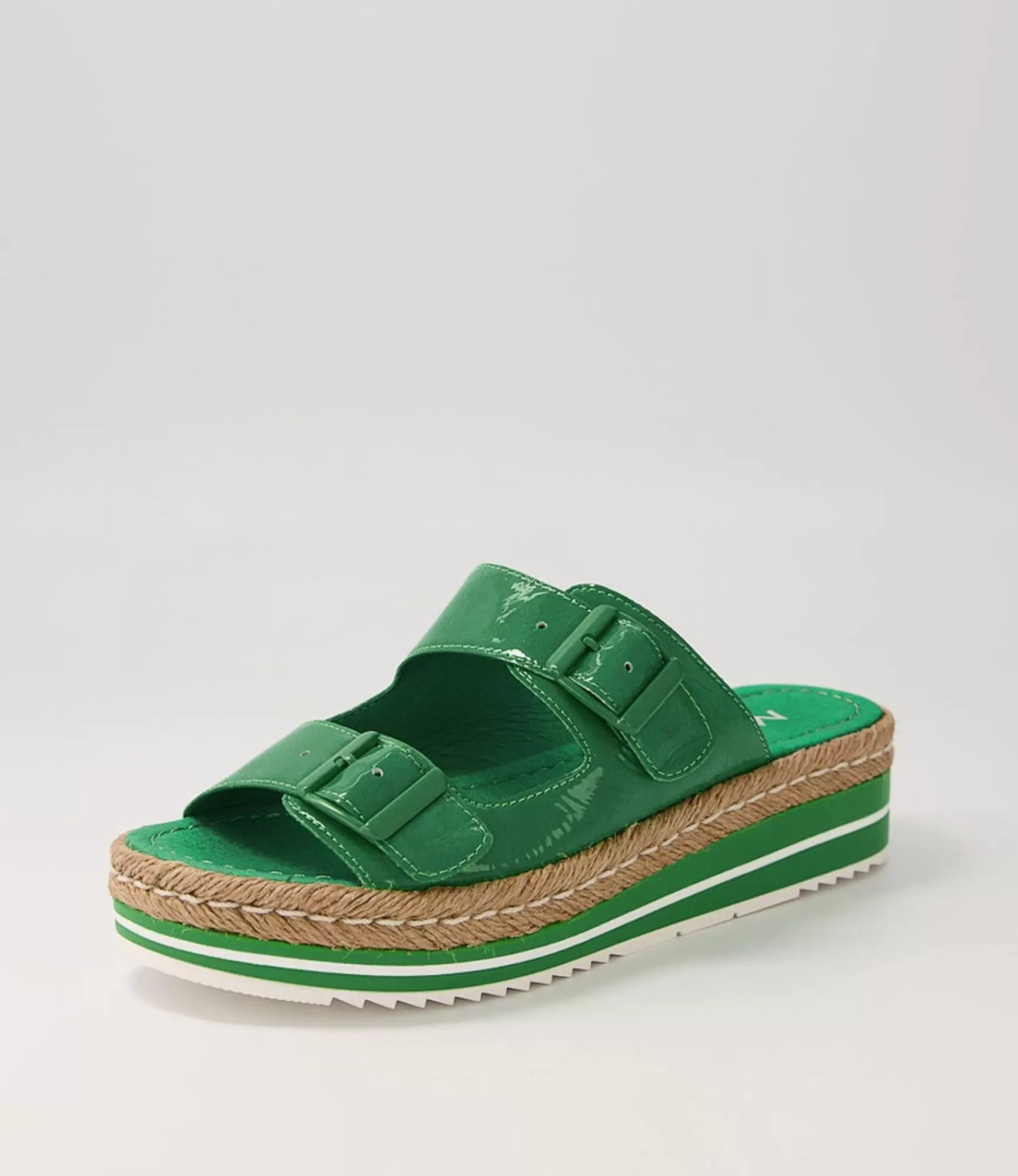Outlet Midas Shoes Axil Emerald Patent Leather Slides