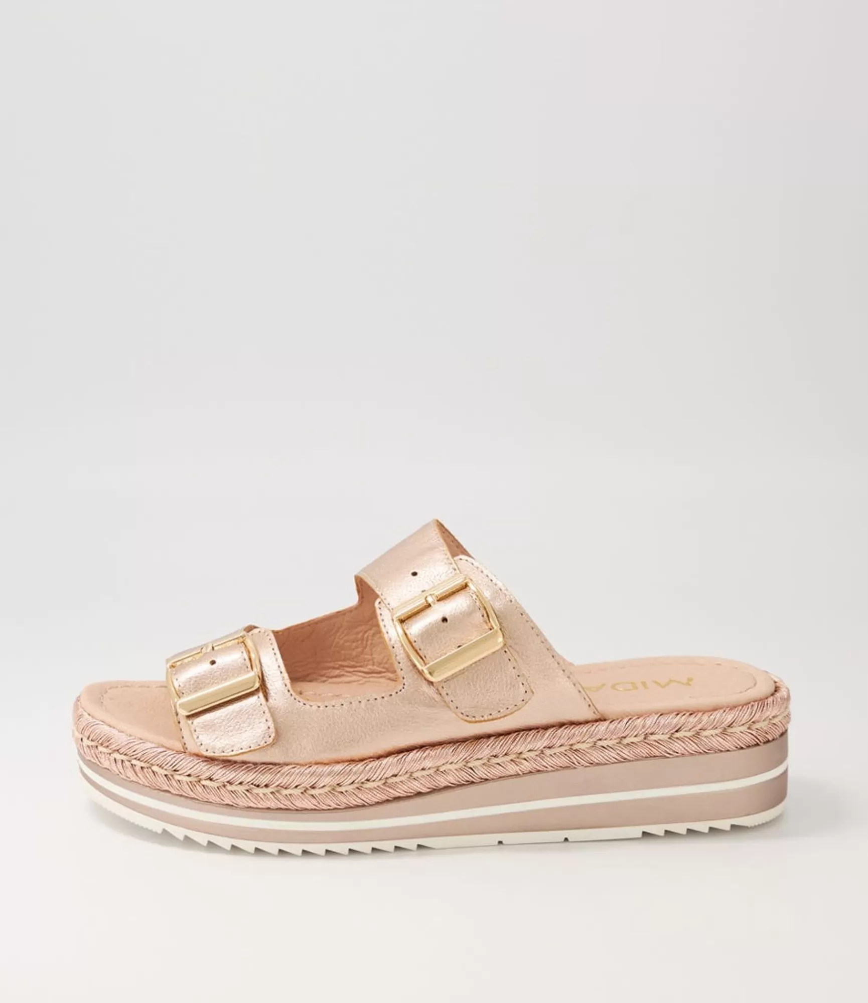 Cheap Midas Shoes Axil Pale Rose Gold Rope Leather Slides
