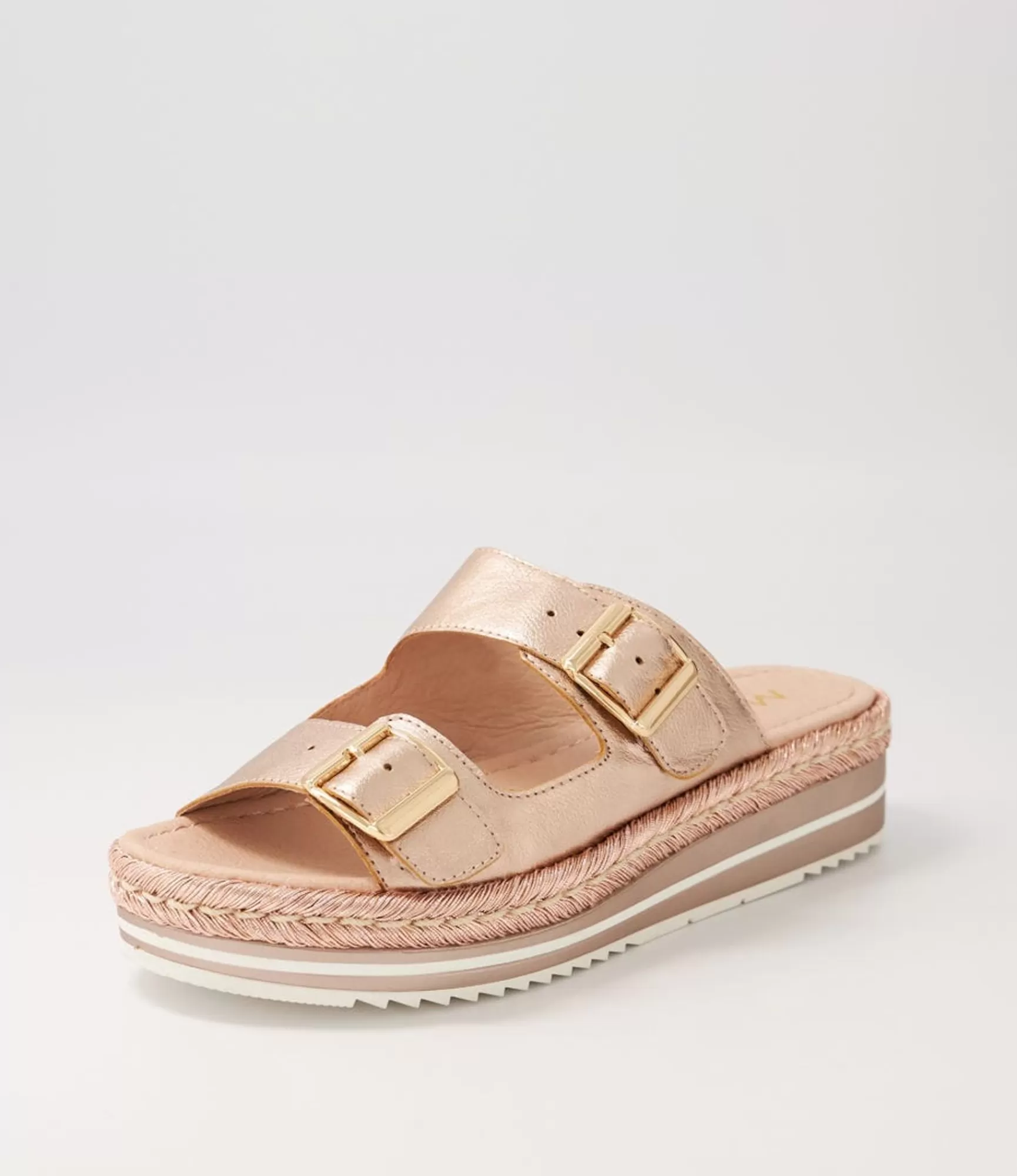 Cheap Midas Shoes Axil Pale Rose Gold Rope Leather Slides