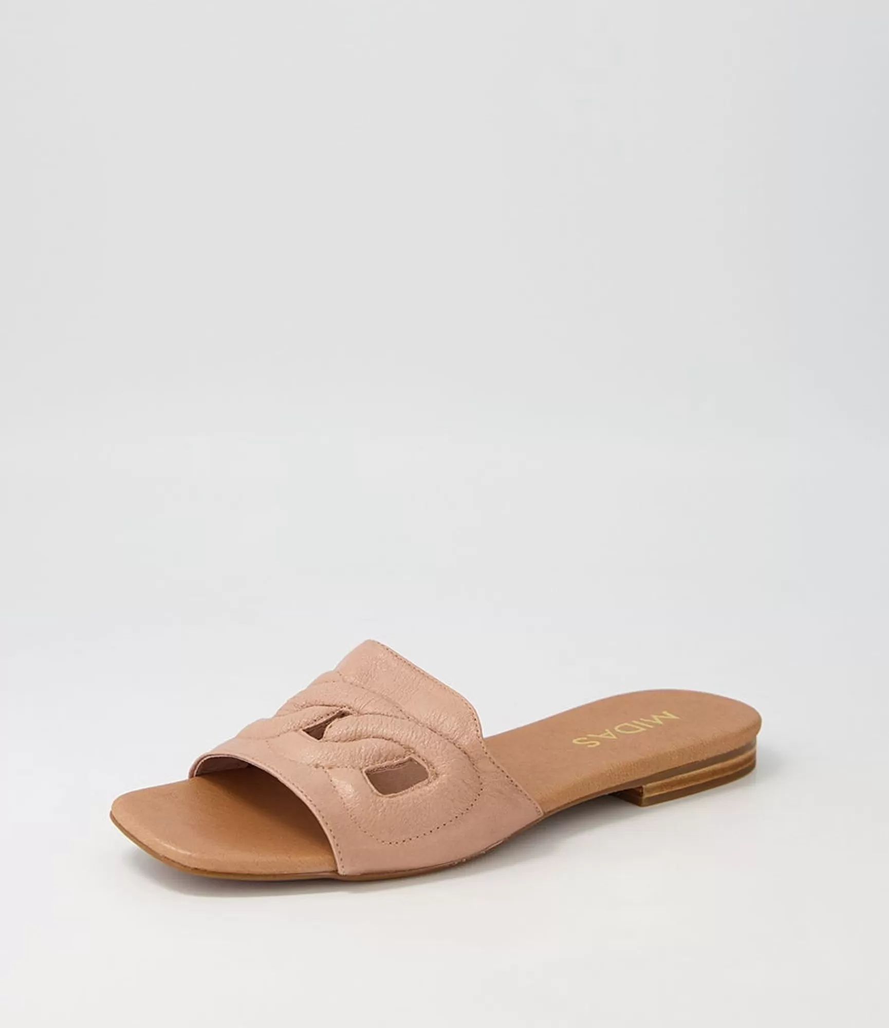 New Midas Shoes Aysorie Cafe Leather Slides