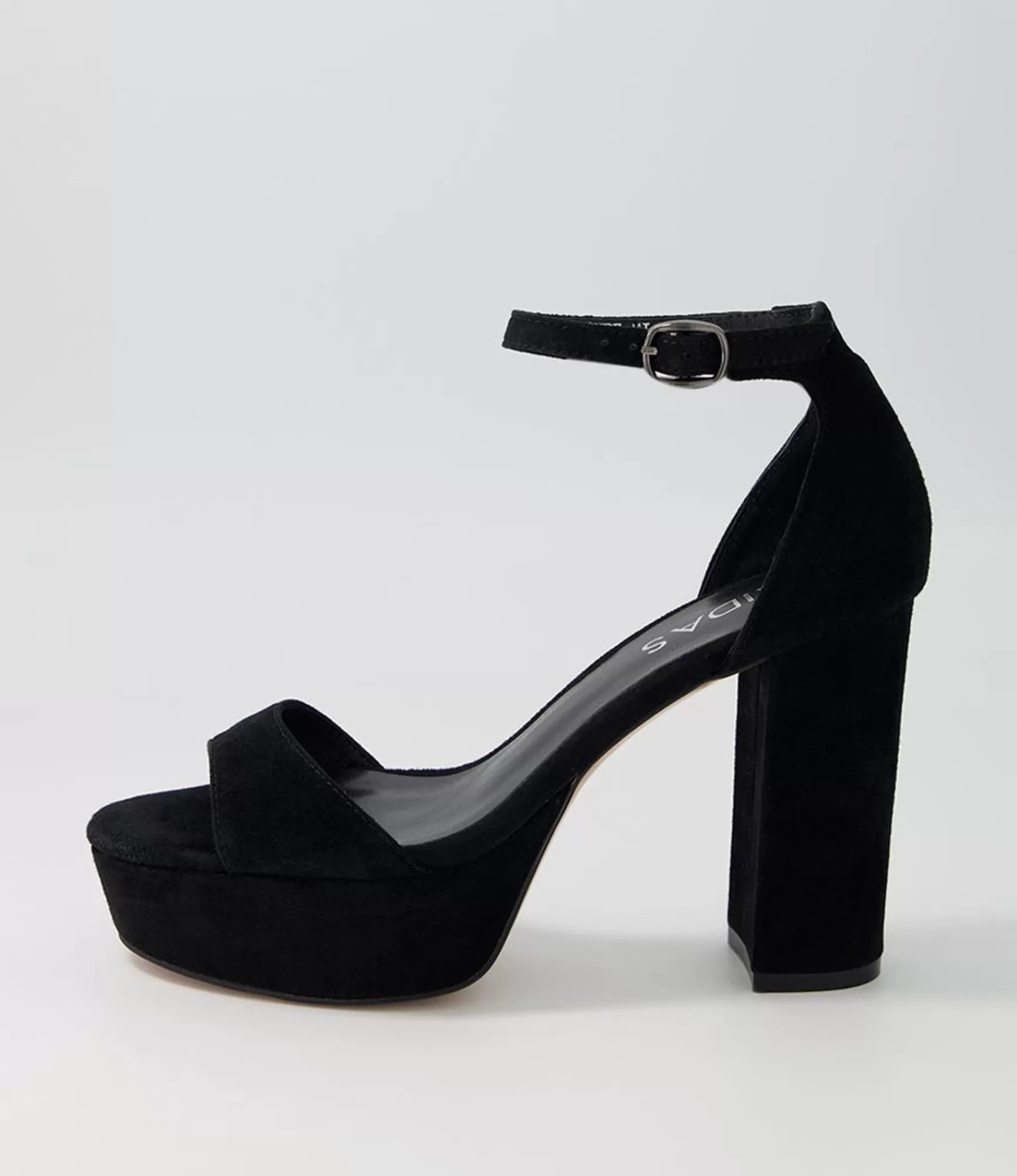 Online Midas Shoes Azure Black Suede Sandals