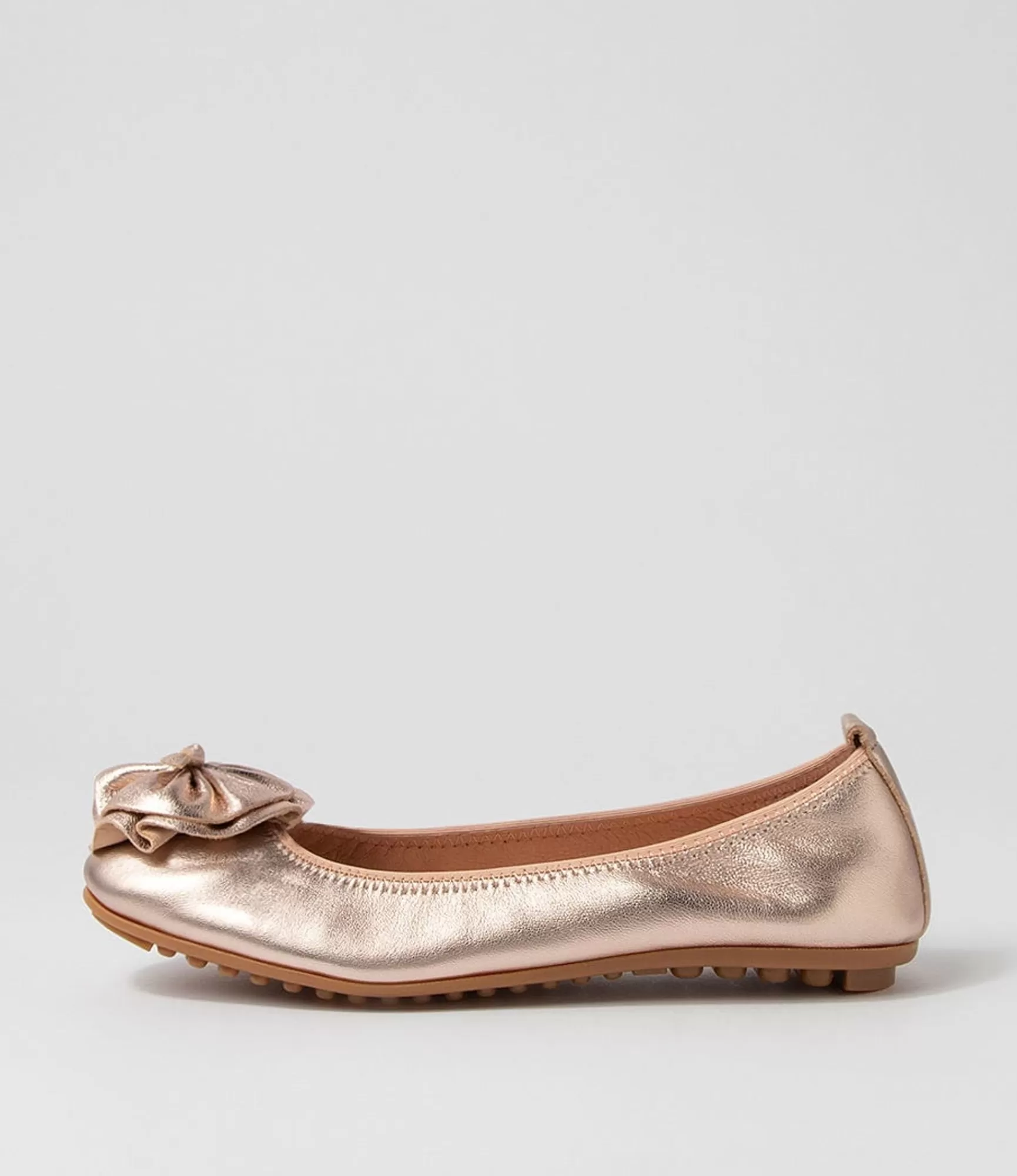 Online Midas Shoes Baha Pale Rose Gold Leather Ballet Flats