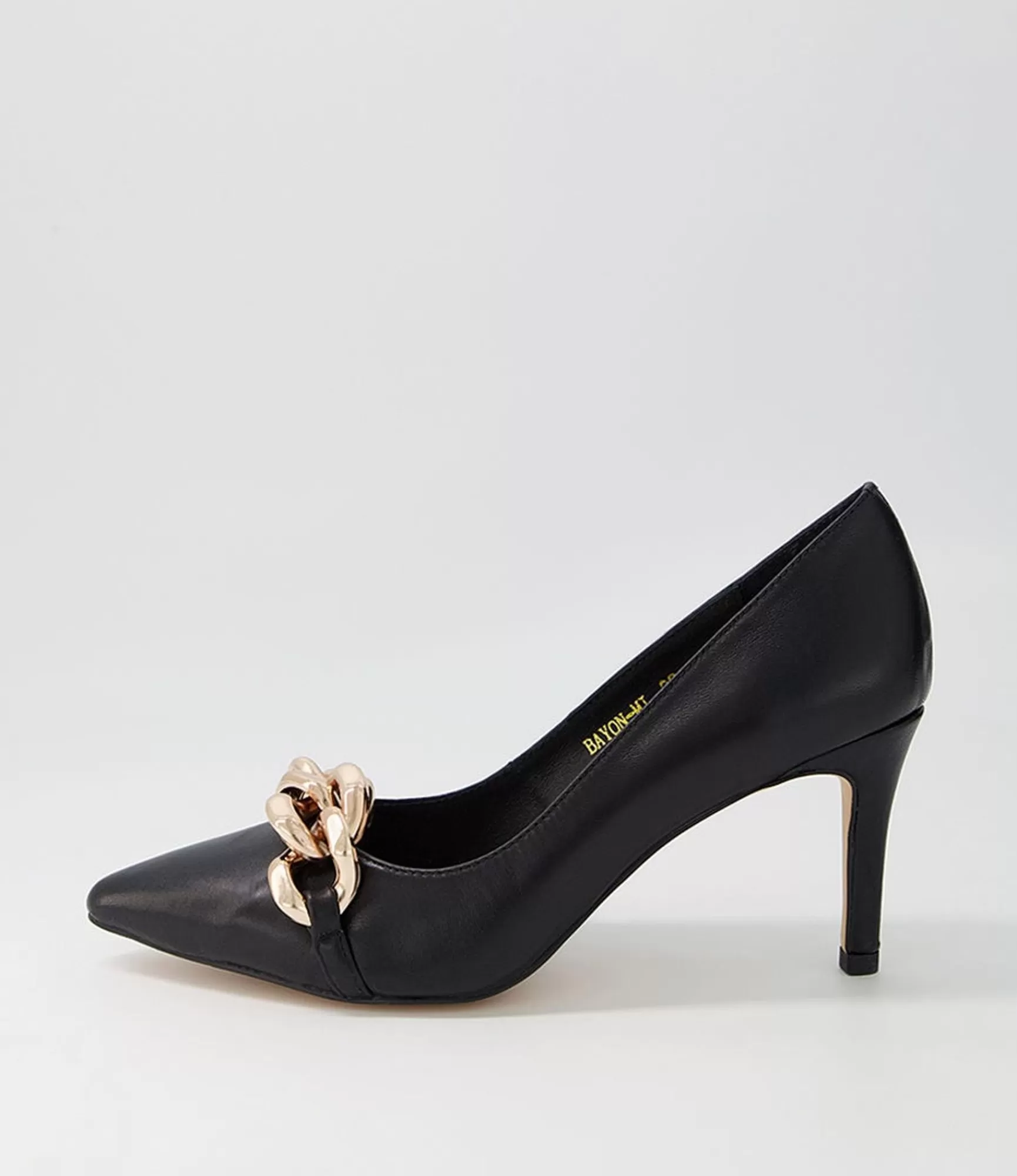 Flash Sale Midas Shoes Bayon Black Leather Pump Heels