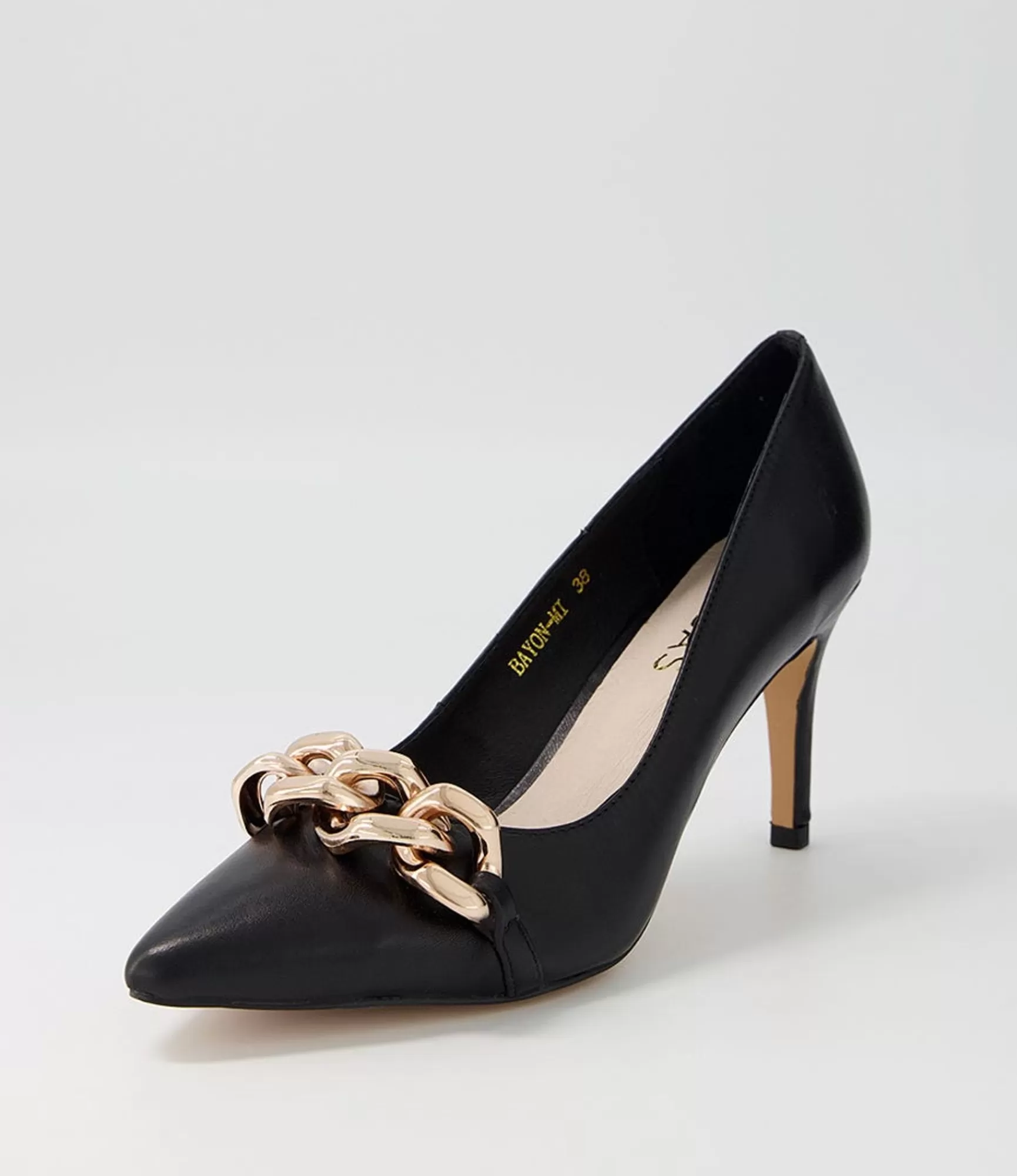 Flash Sale Midas Shoes Bayon Black Leather Pump Heels