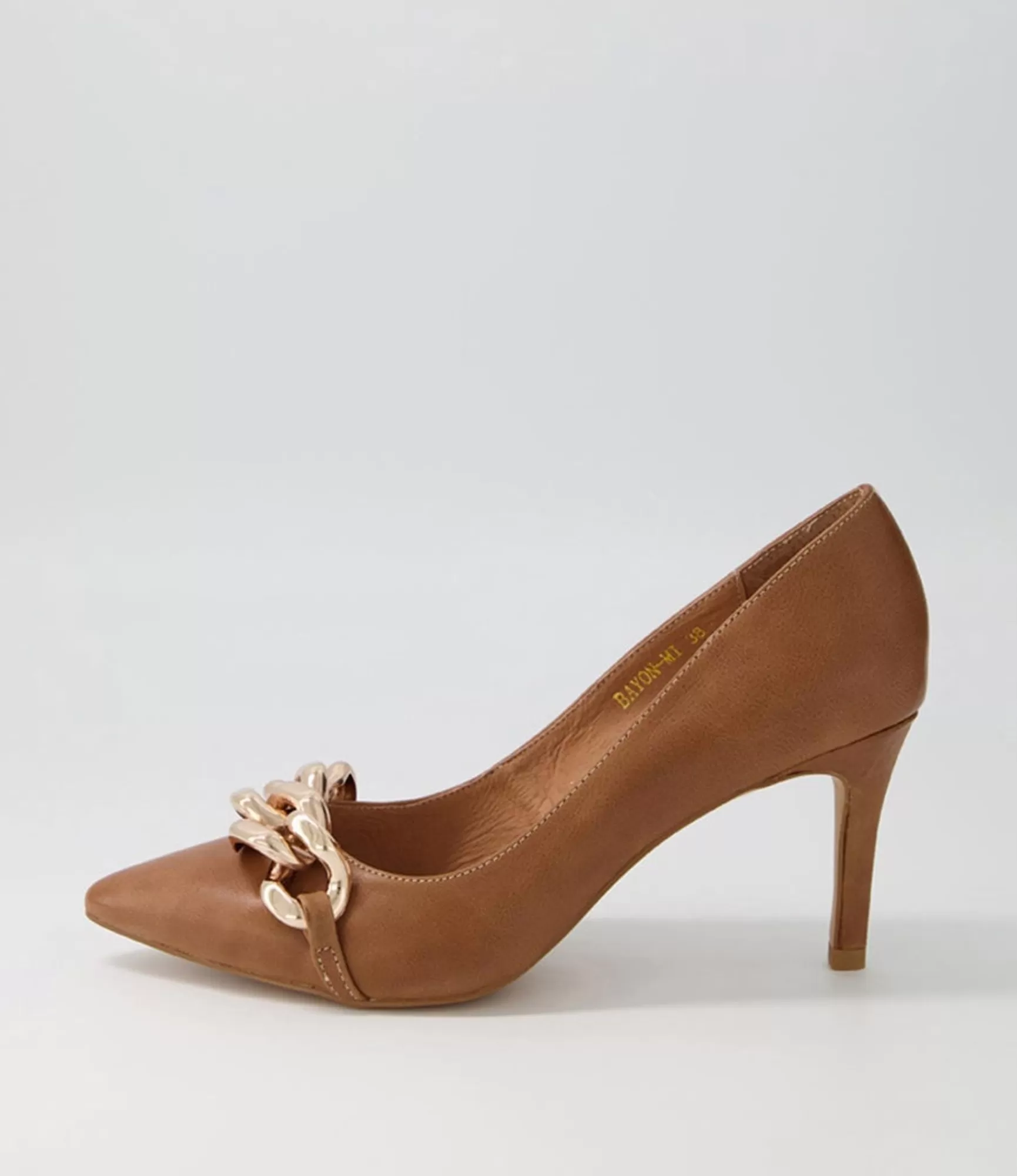 Cheap Midas Shoes Bayon Tan Leather Heels