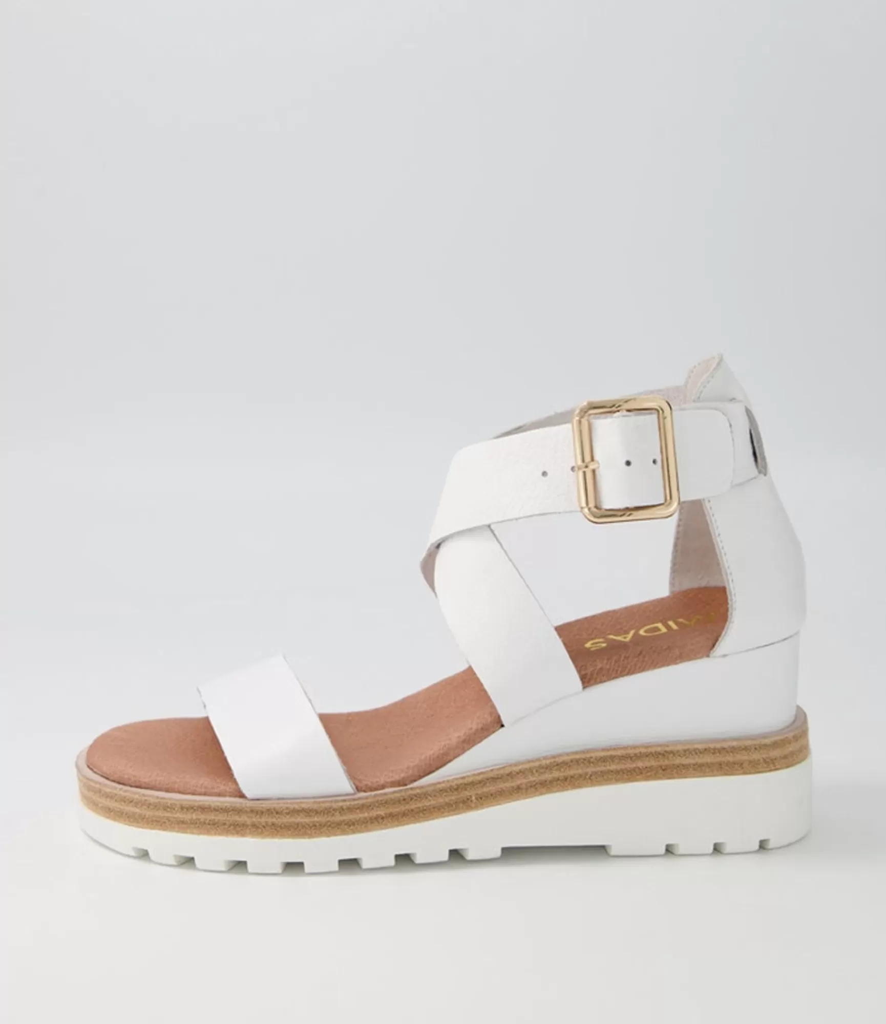 Sale Midas Shoes Beckett White Leather Sandals
