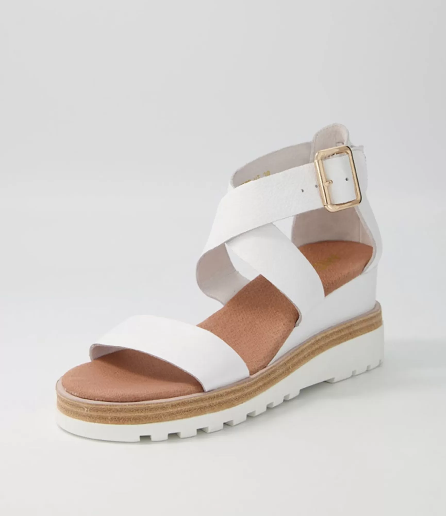 Sale Midas Shoes Beckett White Leather Sandals