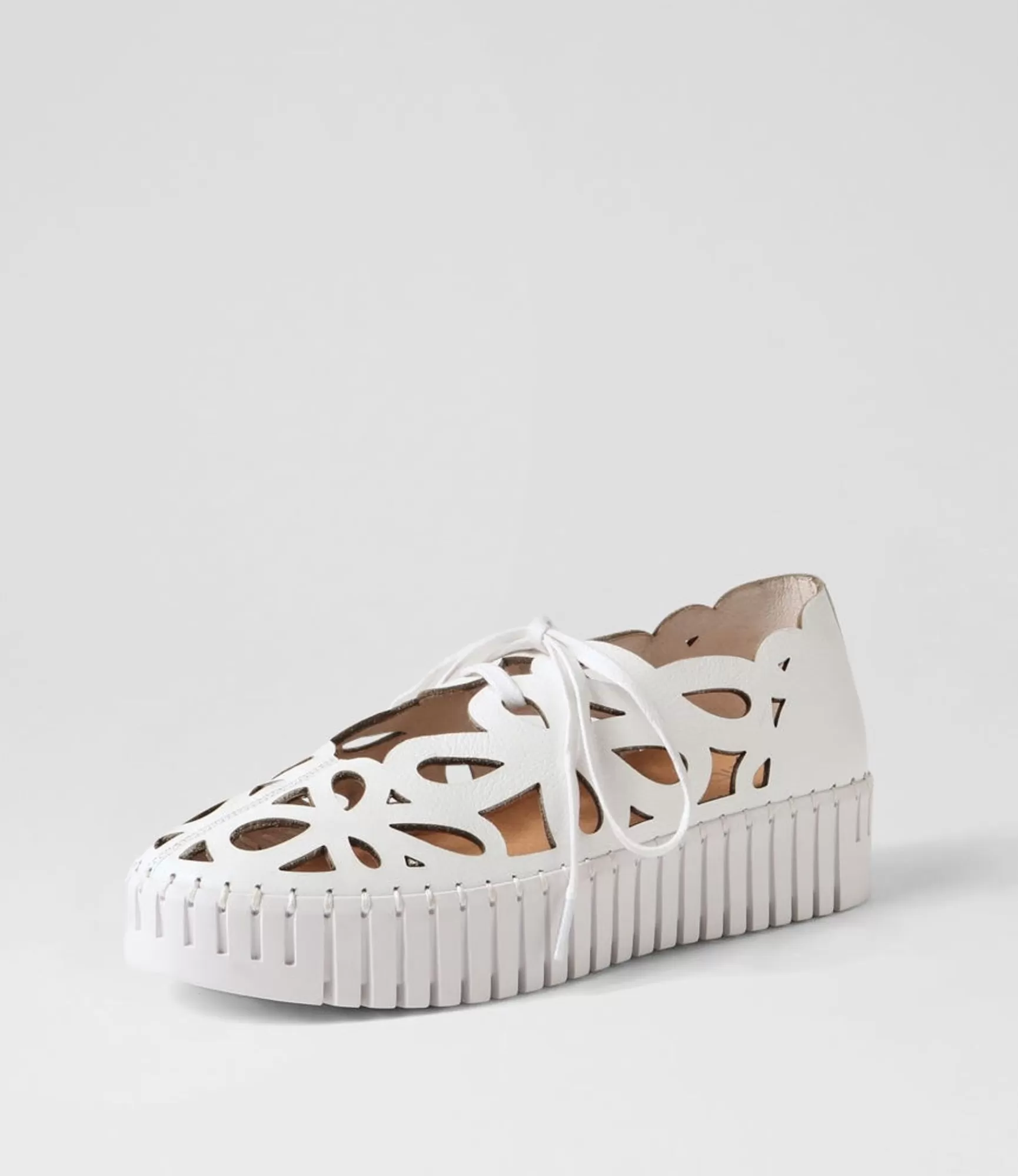 Outlet Midas Shoes Bellas White Leather Sneakers