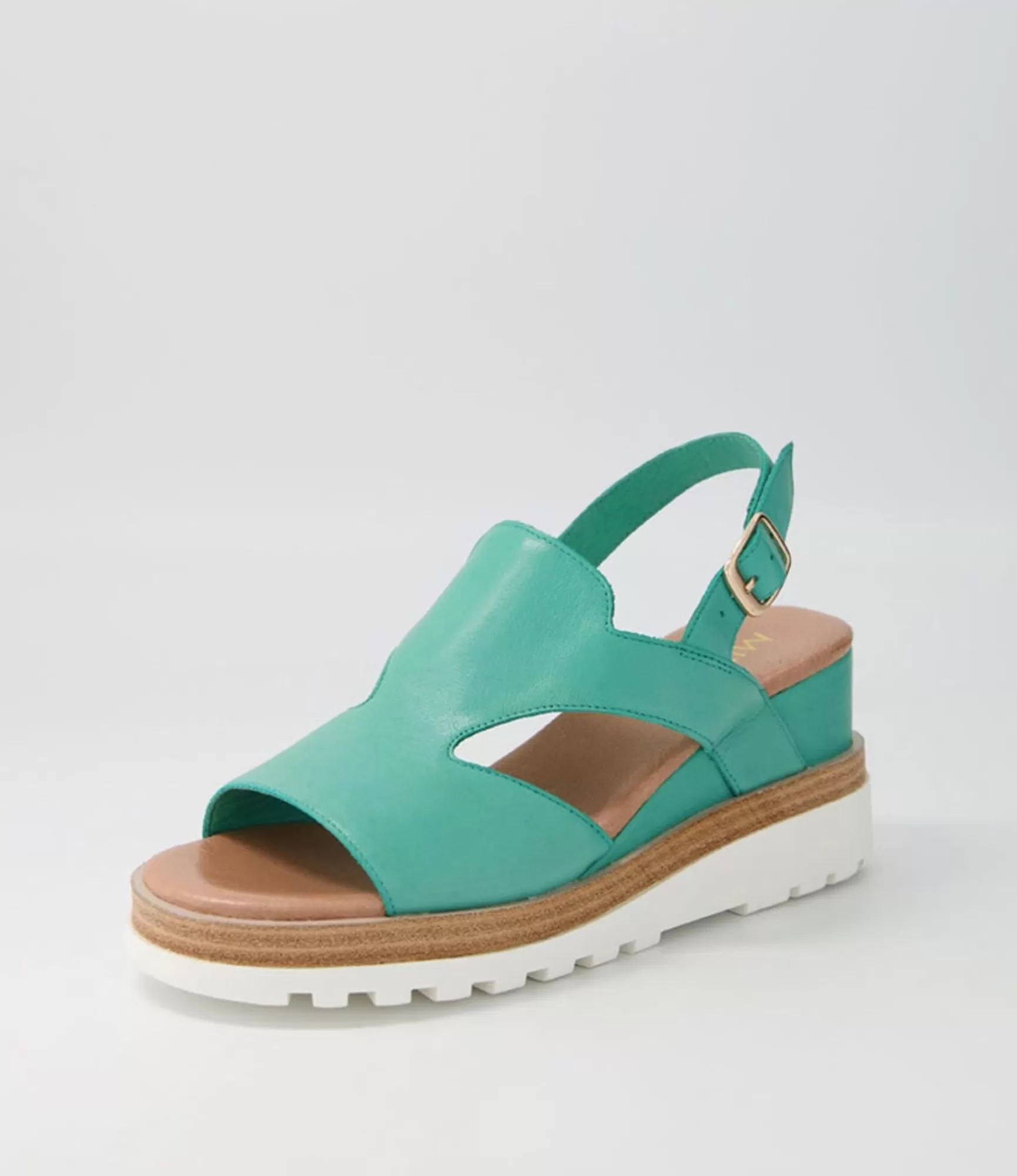 Discount Midas Shoes Benna Light Emerald Leather Sandals Ws
