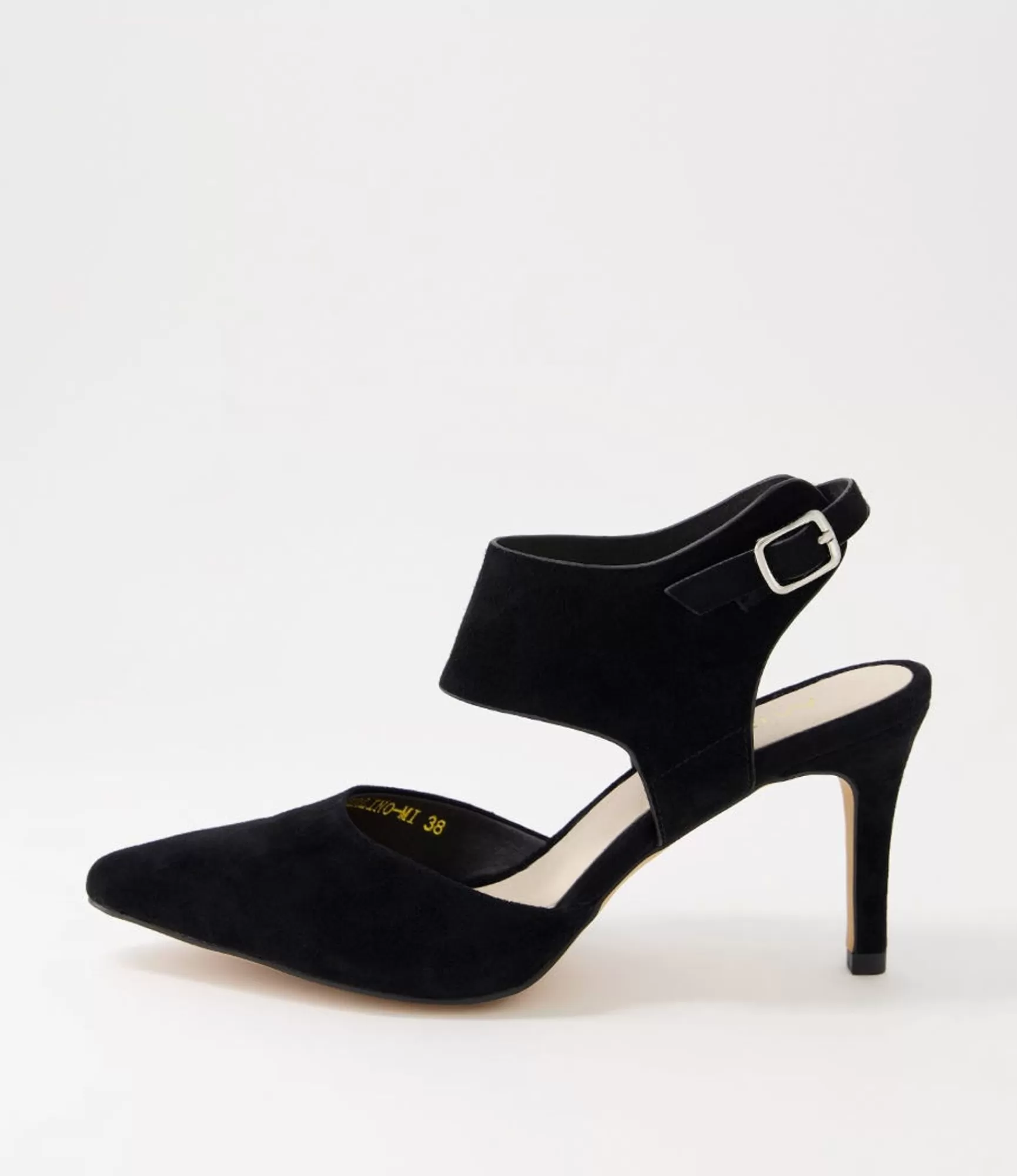 Online Midas Shoes Berlino Black Suede Pump Heels