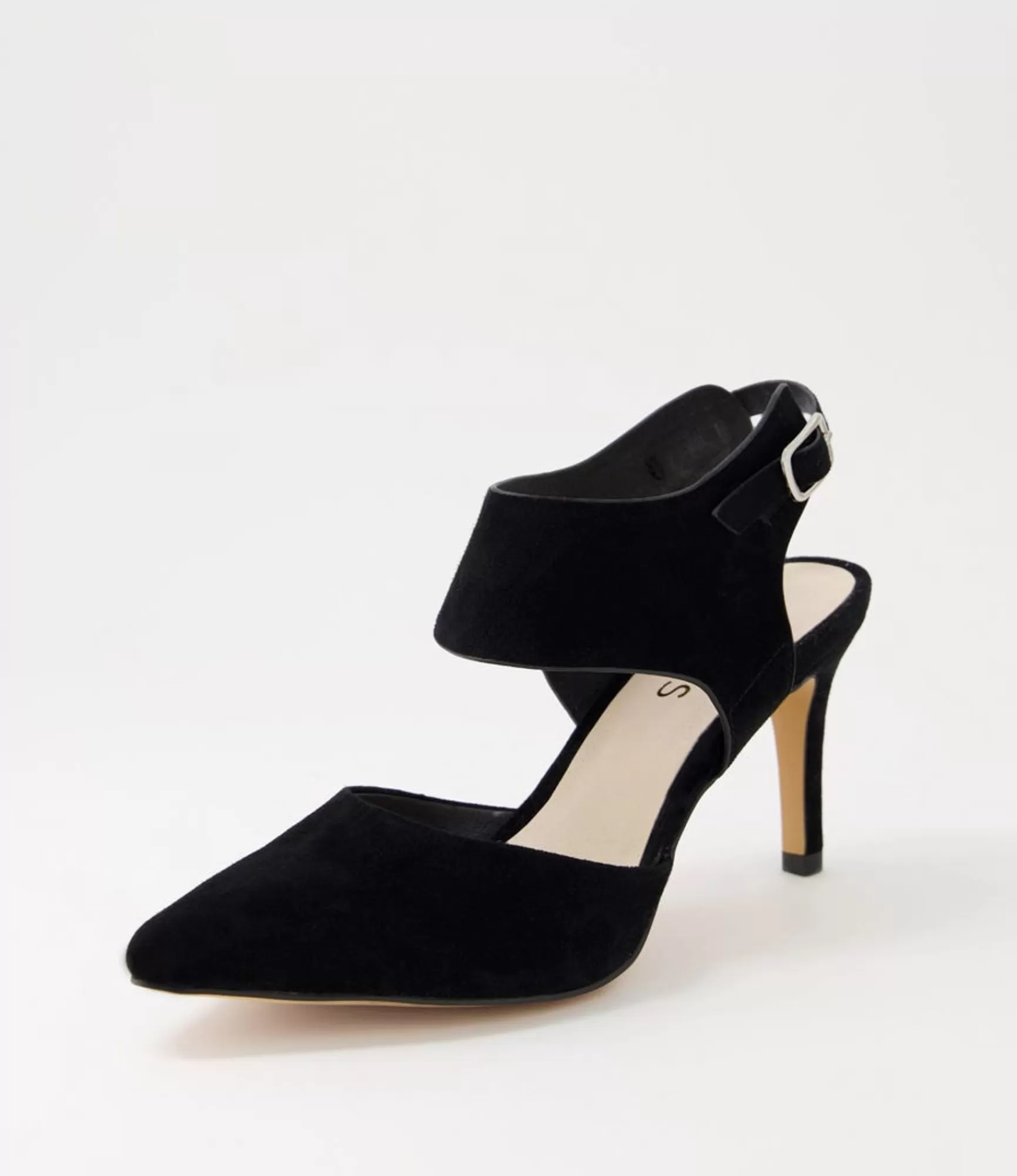 Online Midas Shoes Berlino Black Suede Pump Heels