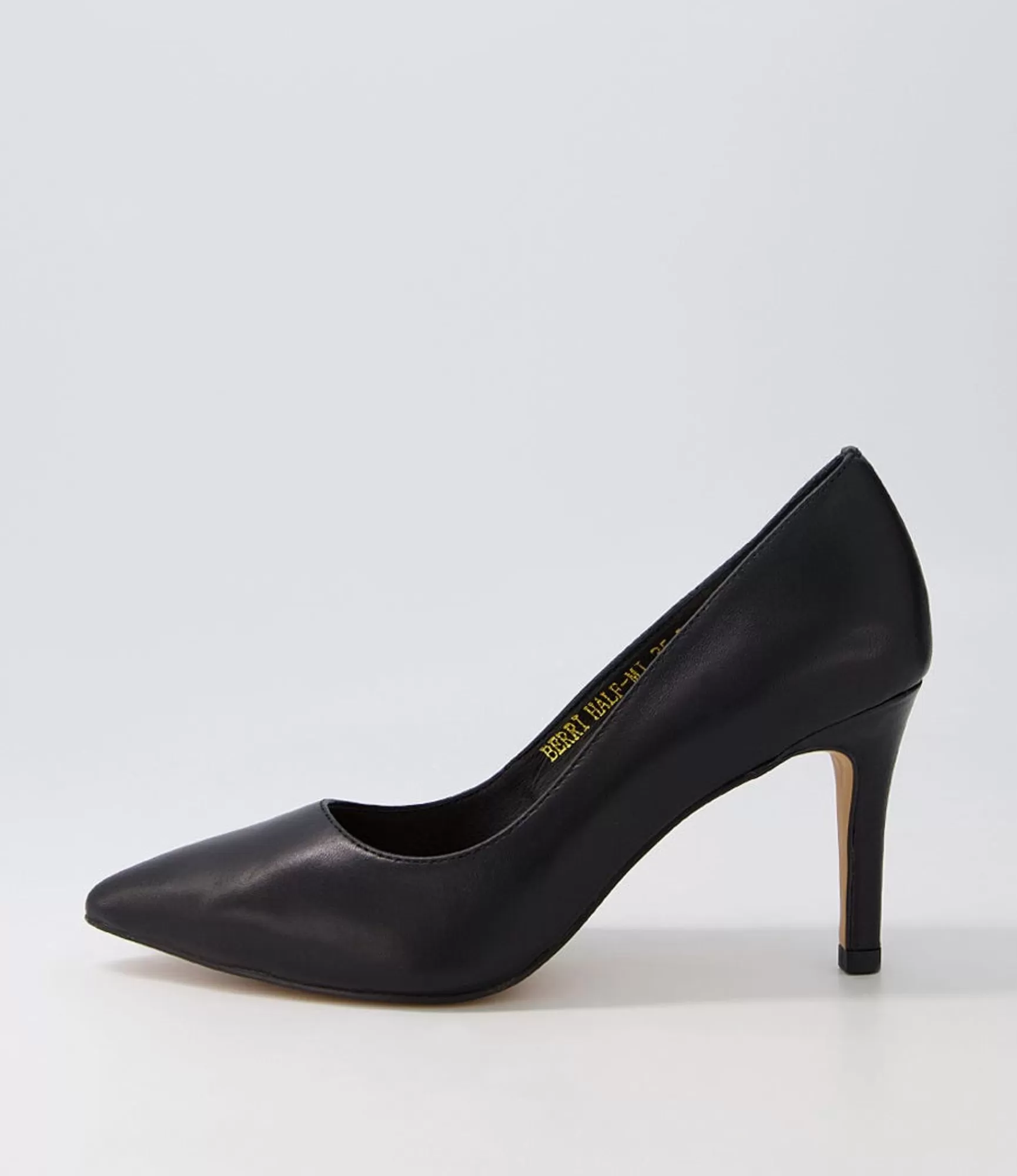 Fashion Midas Shoes Berri Half Black Leather Heels