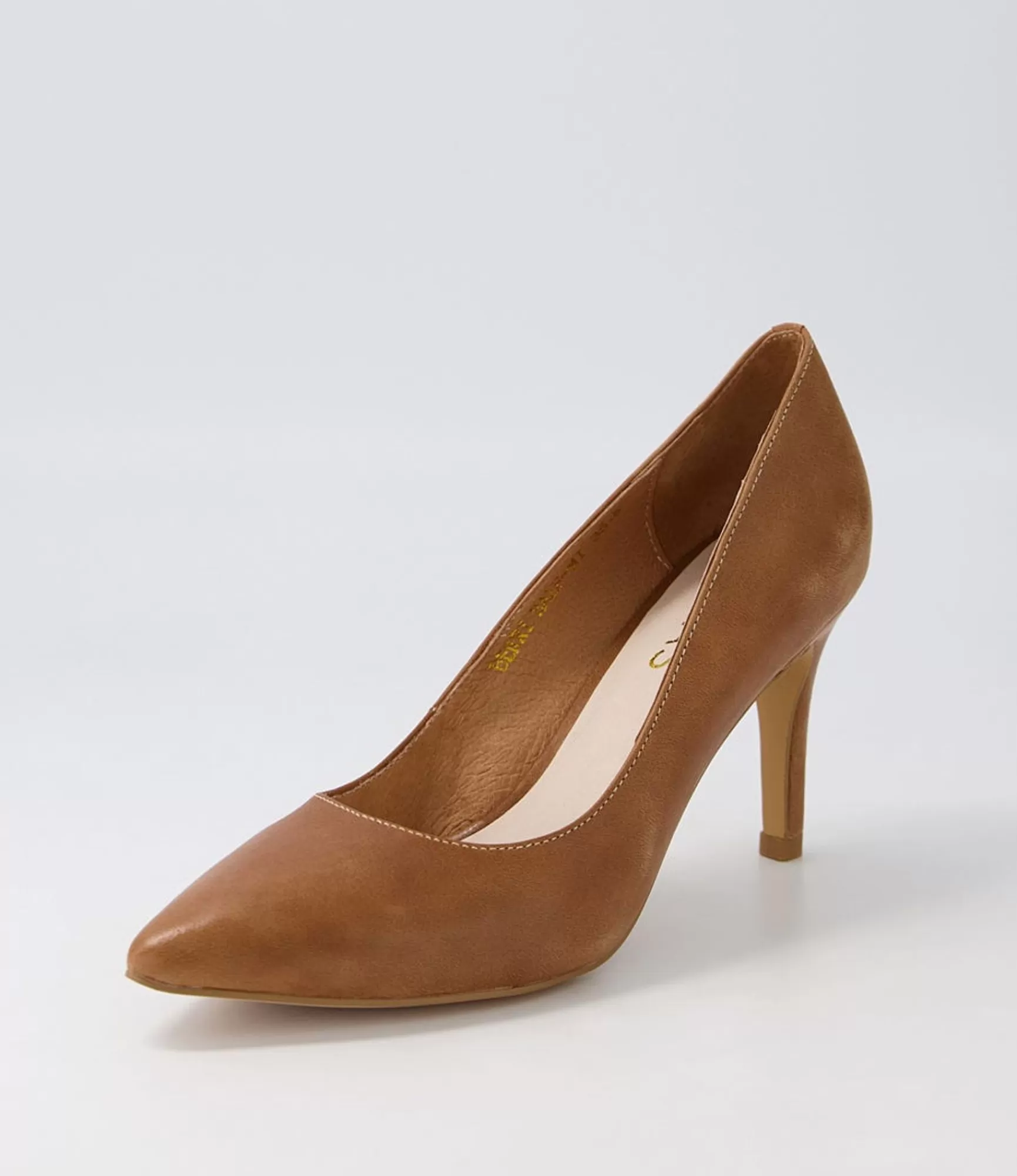 Discount Midas Shoes Berri Half Tan Leather Pump Heels
