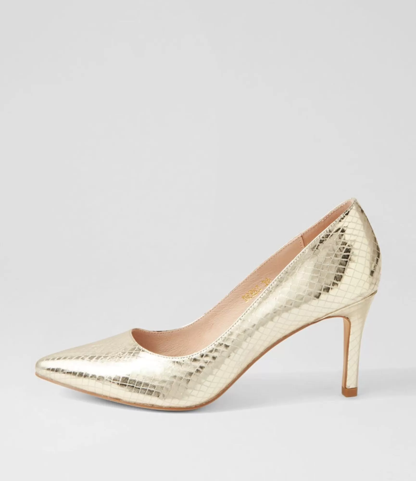 Cheap Midas Shoes Berri Pale Gold Mirror Leather Pump Heels
