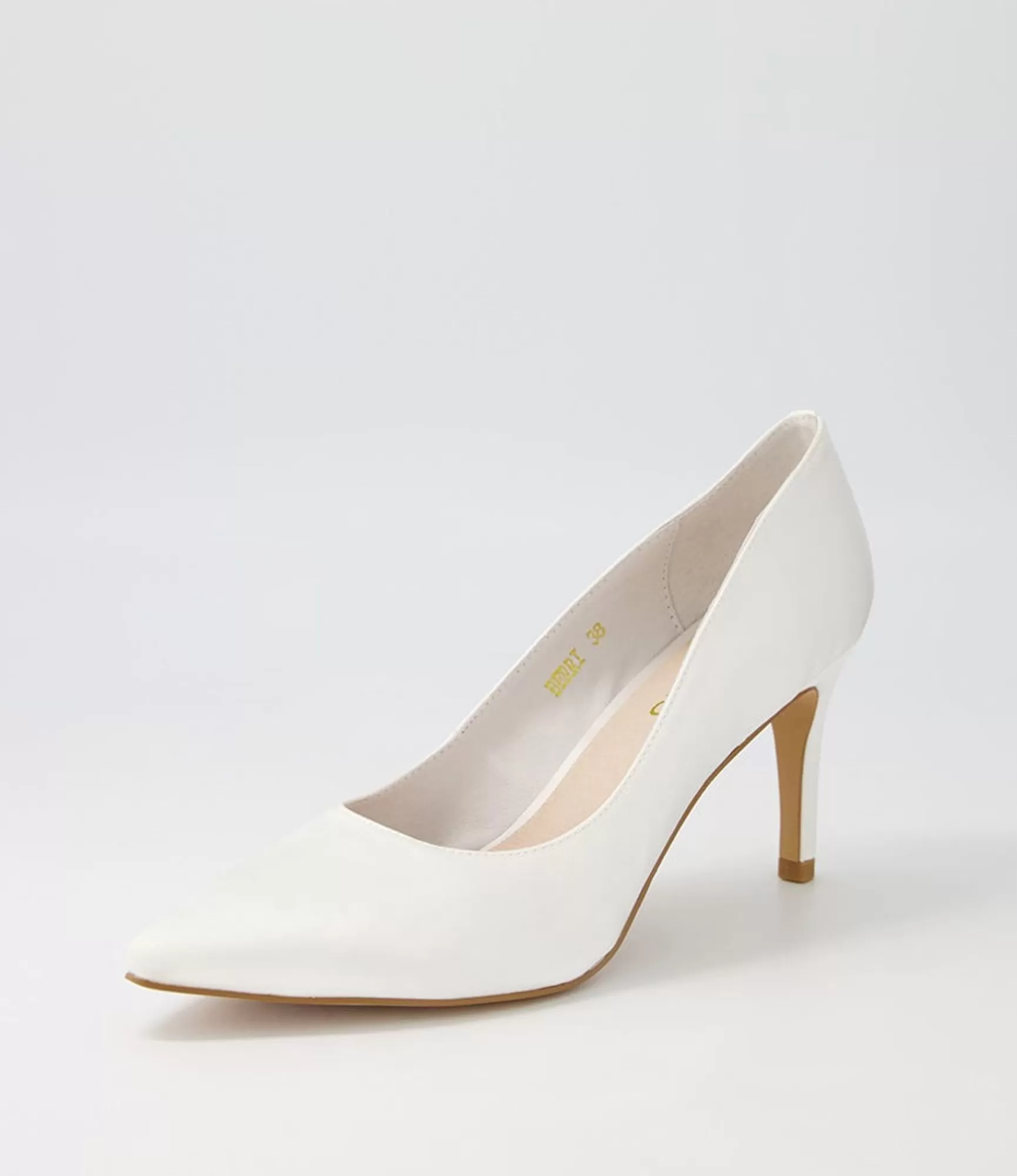 Hot Midas Shoes Berri White Satin Pump Heels