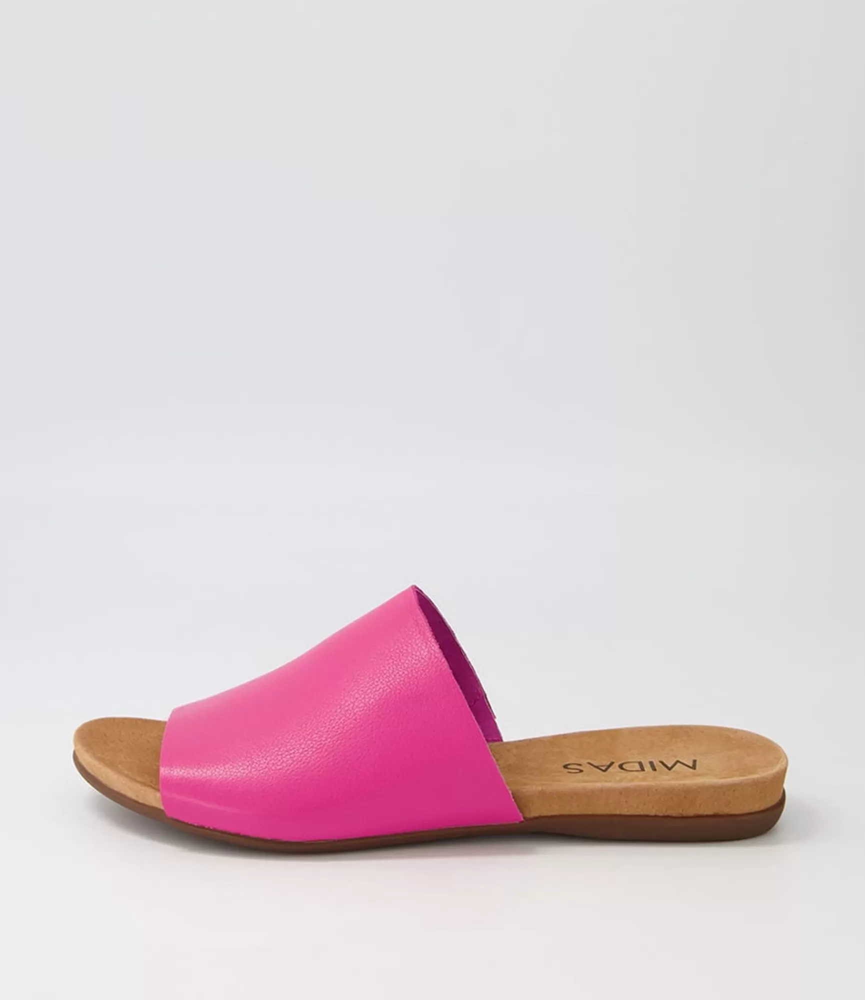 Best Sale Midas Shoes Berta Fuchsia Leather Slides