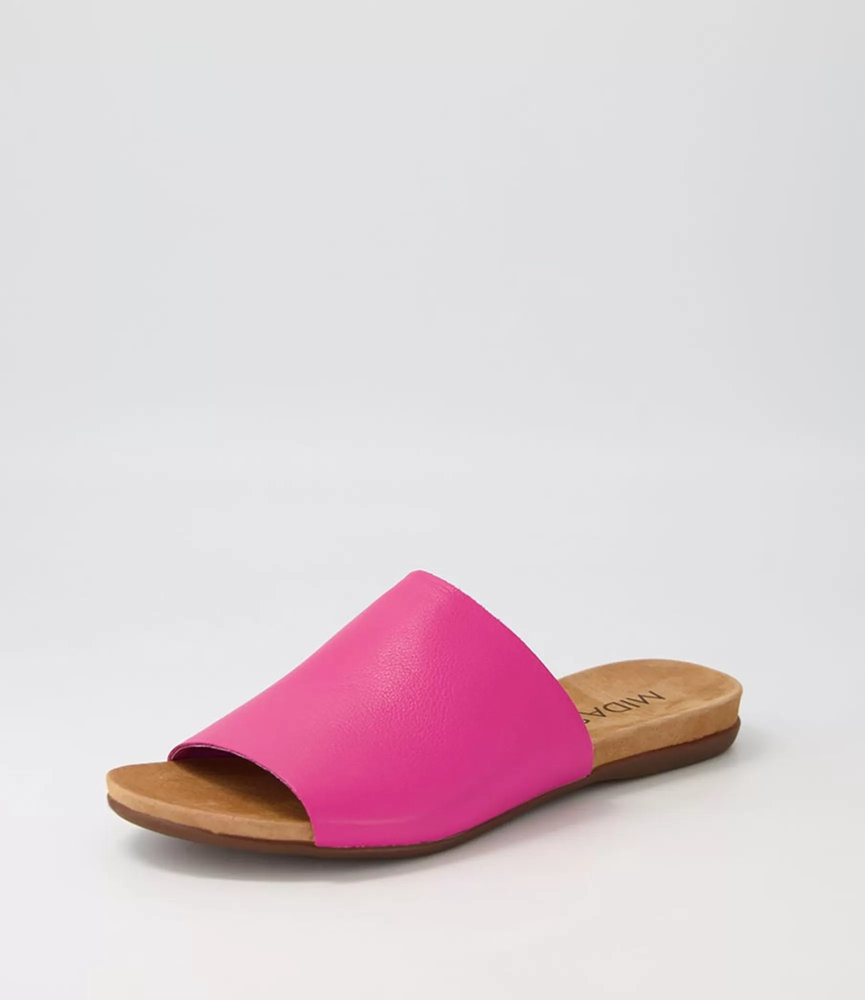 Best Sale Midas Shoes Berta Fuchsia Leather Slides