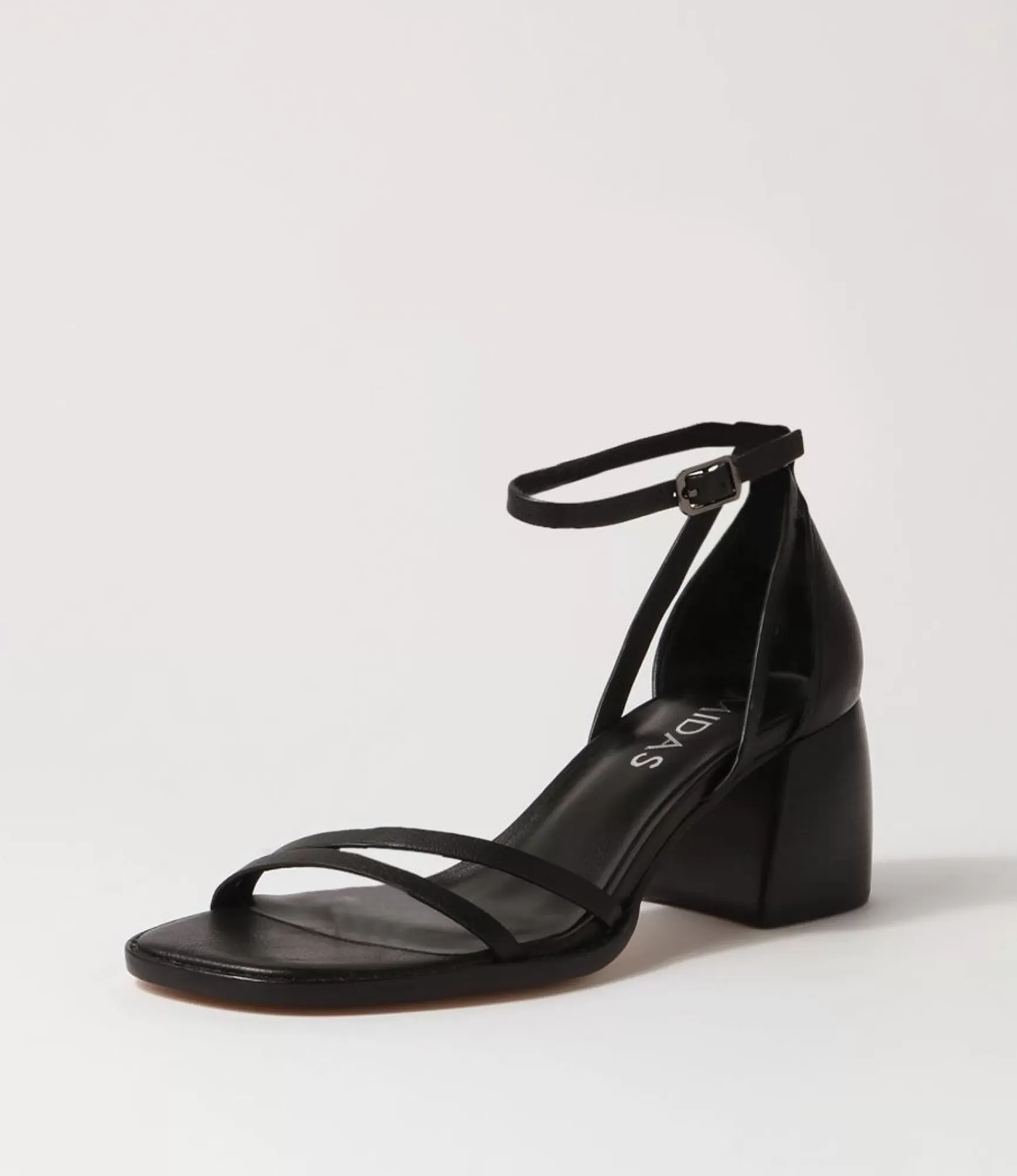 Cheap Midas Shoes Bestie Black Leather Sandals