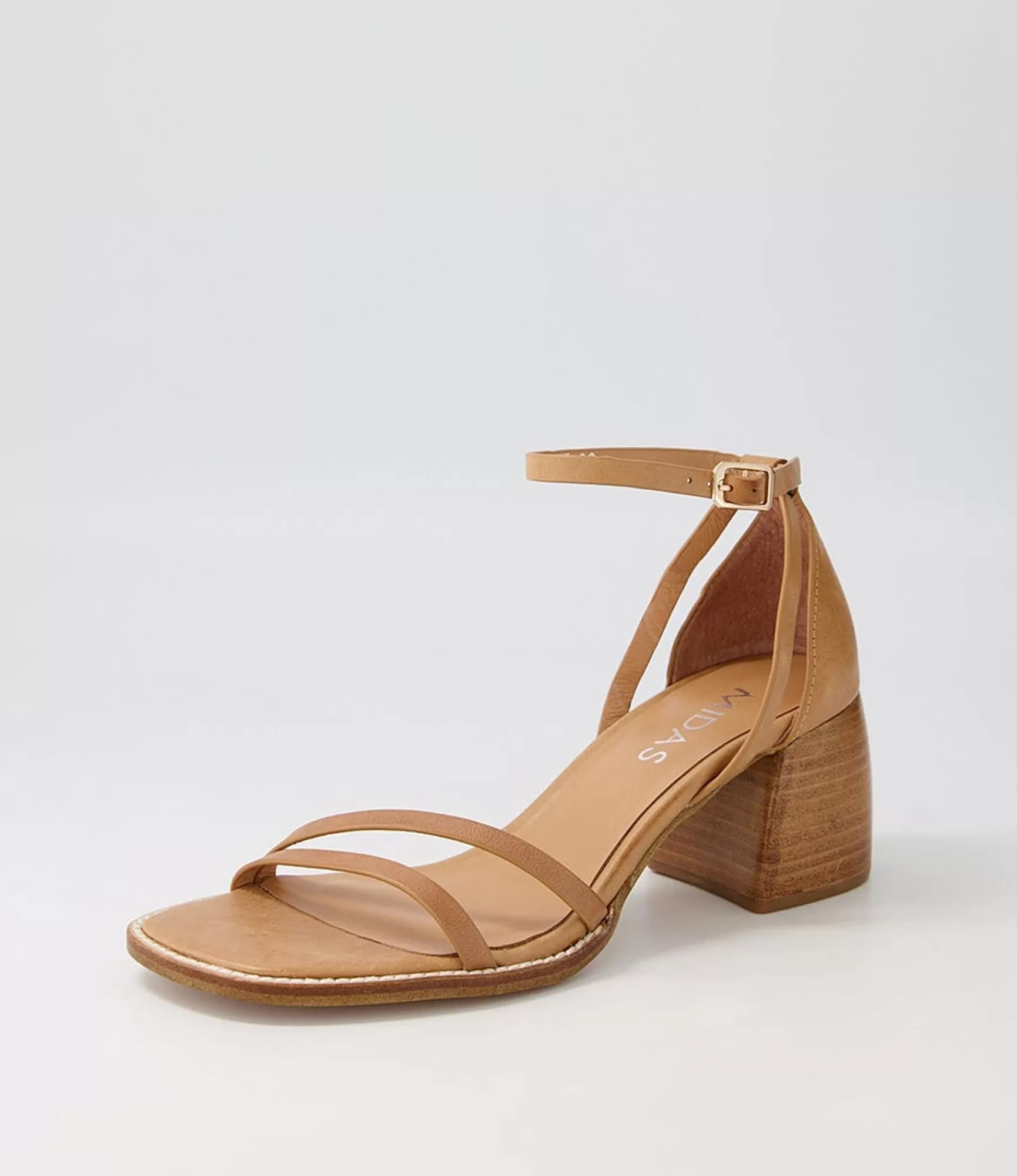 Best Midas Shoes Bestie Tan Natural Heel Leather Sandals